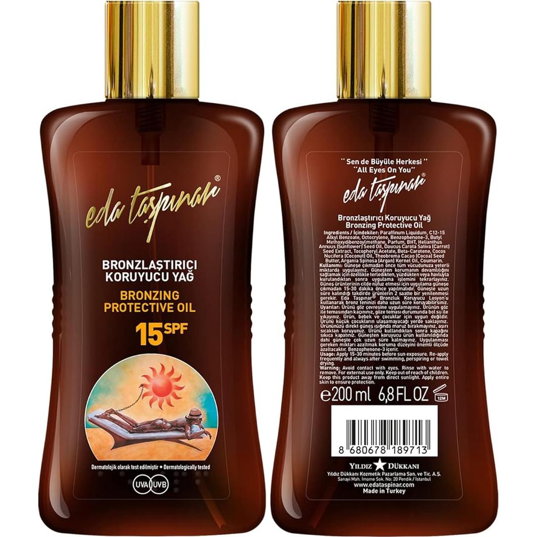 Aceite Bronceador Eda Taspinar SPF 15 - 200 ml Hidratante