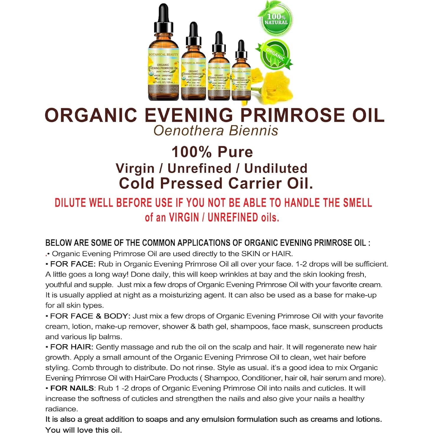 Aceite de Onagra Orgánico Belleza Botánica 15 ml Hidratante