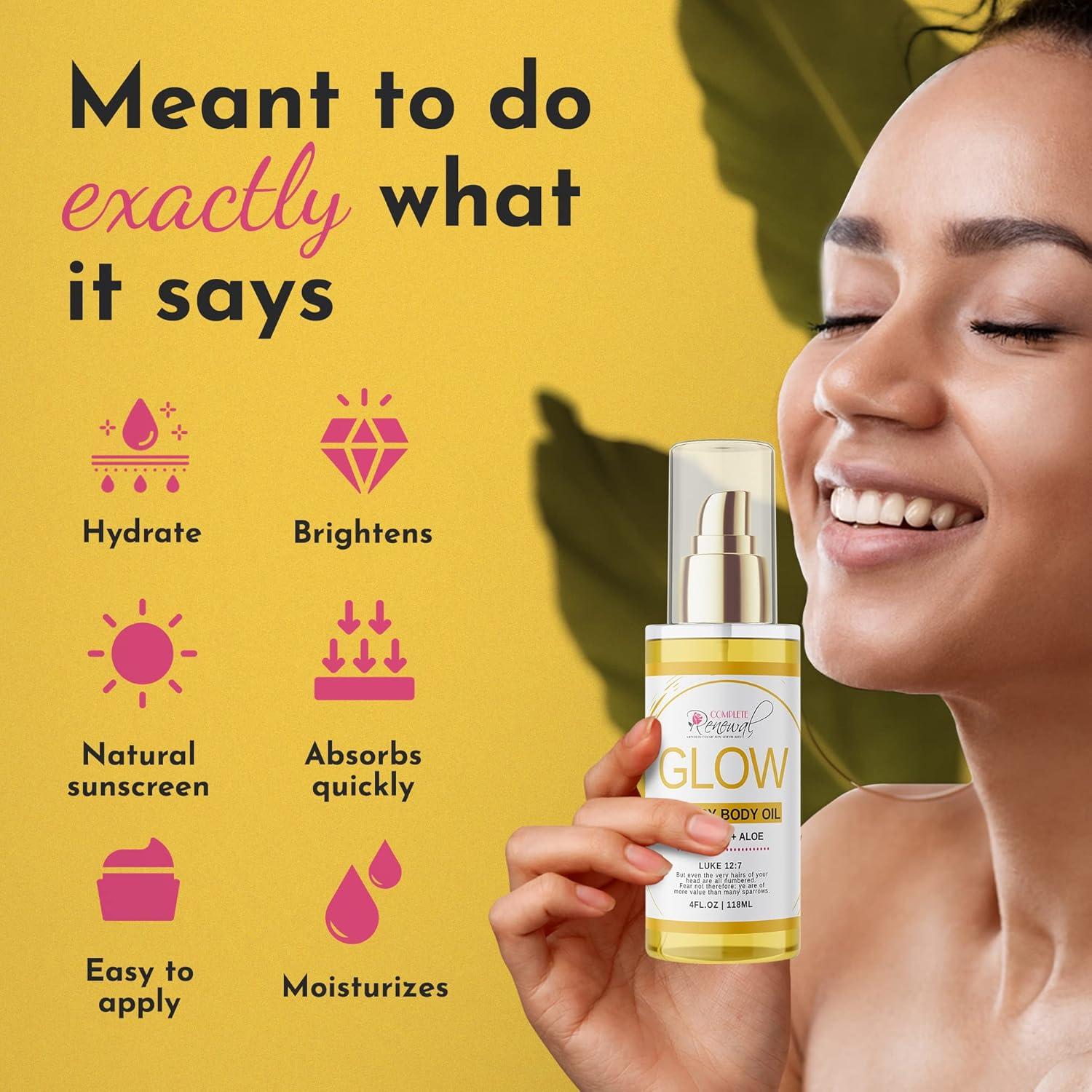 Aceite Corporal GLOW Cúrcuma y Aloe 113.4 ml - Hidratante