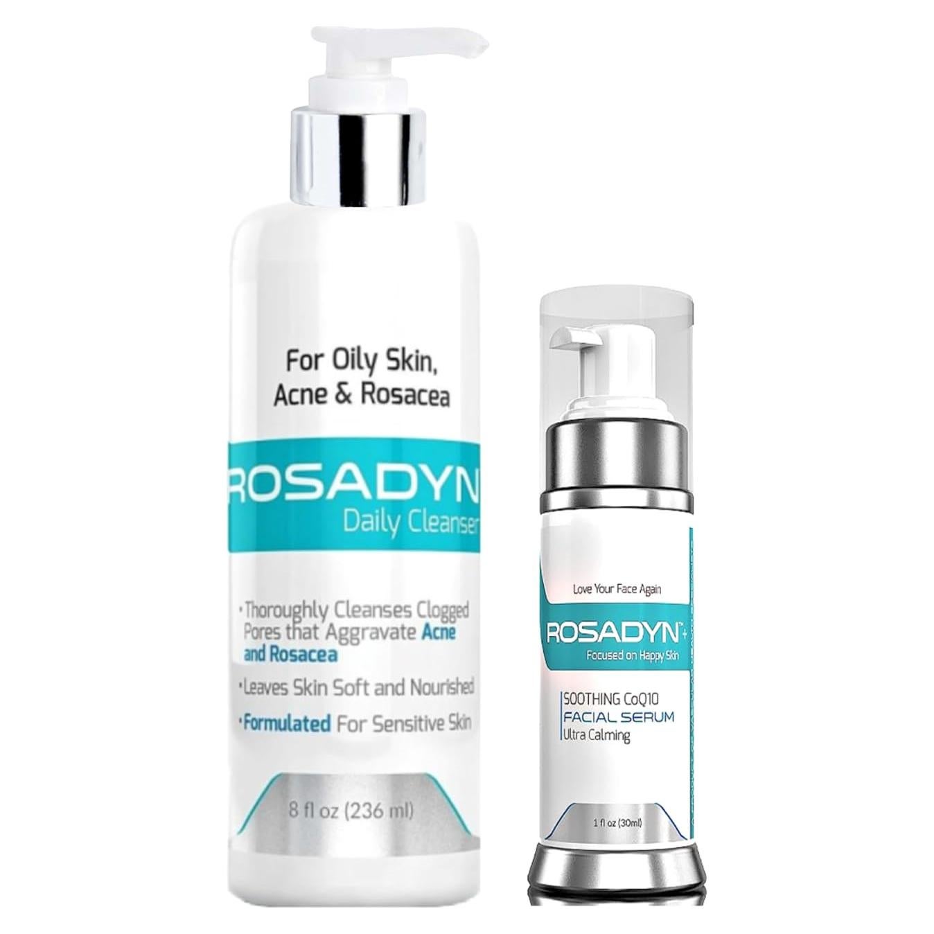 Gel Limpiador y Suero Rosadyn para Piel con Rosácea - 2 Piezas