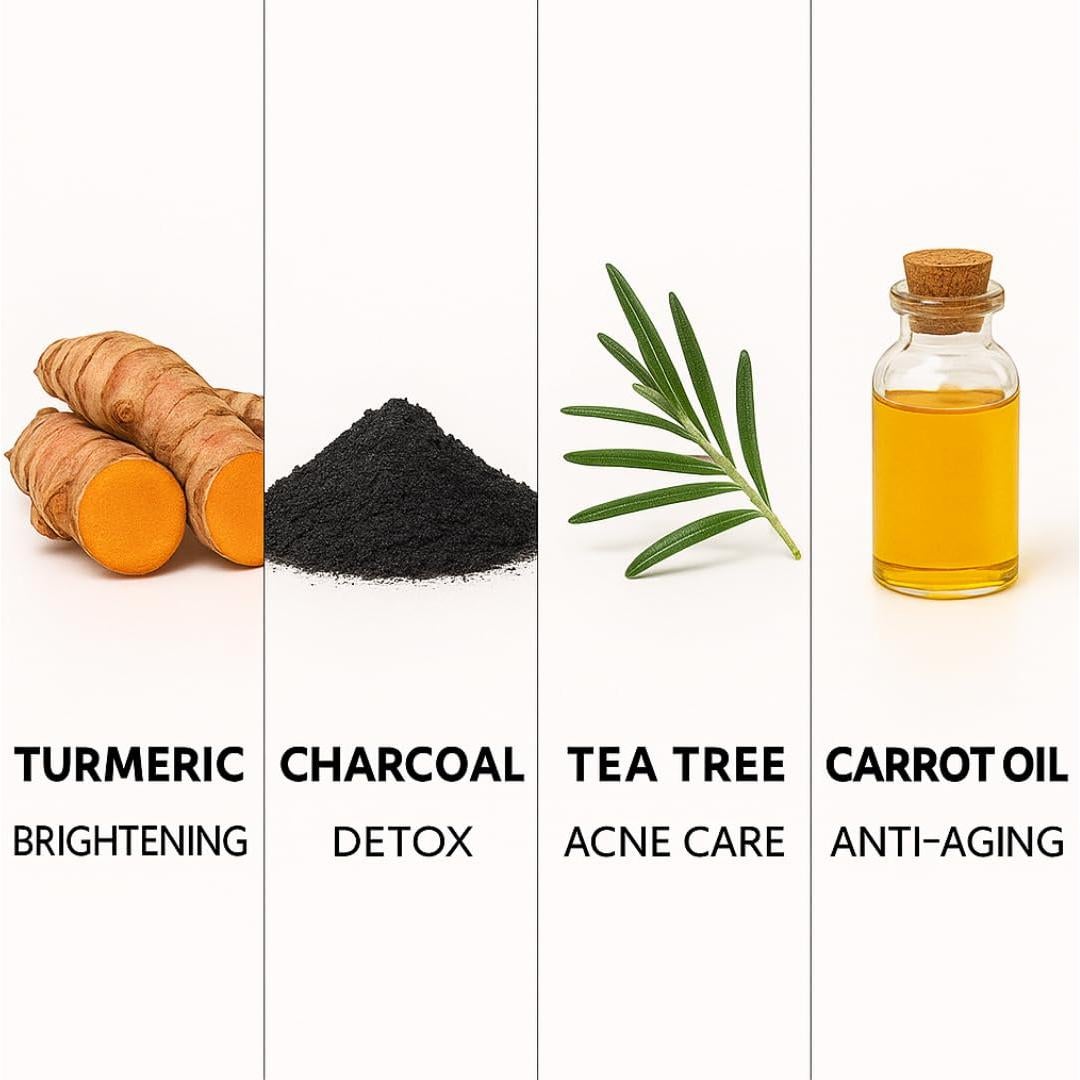 Paquete de 2 Jabones Naturales Cúrcuma y Carbón Activado 113g