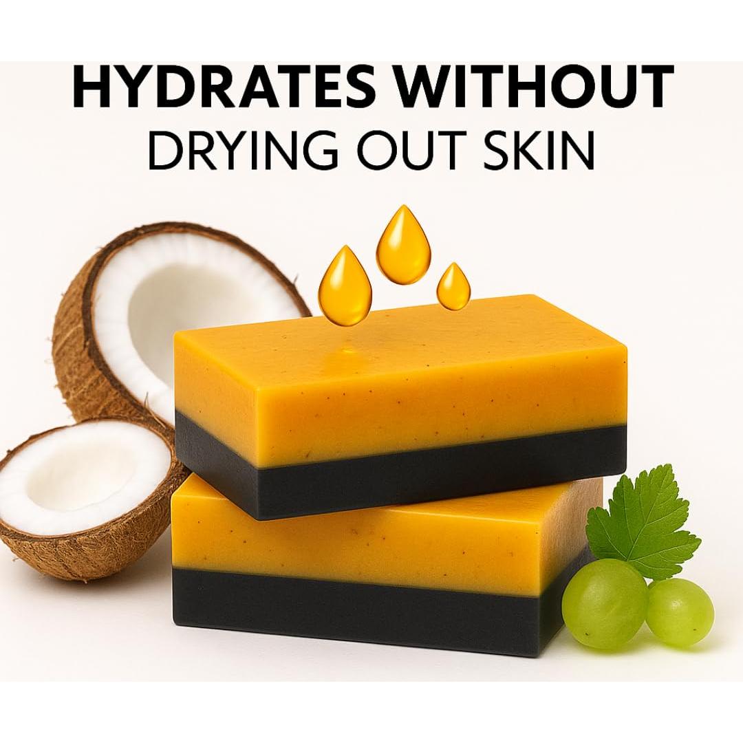 Paquete de 2 Jabones Naturales Cúrcuma y Carbón Activado 113g