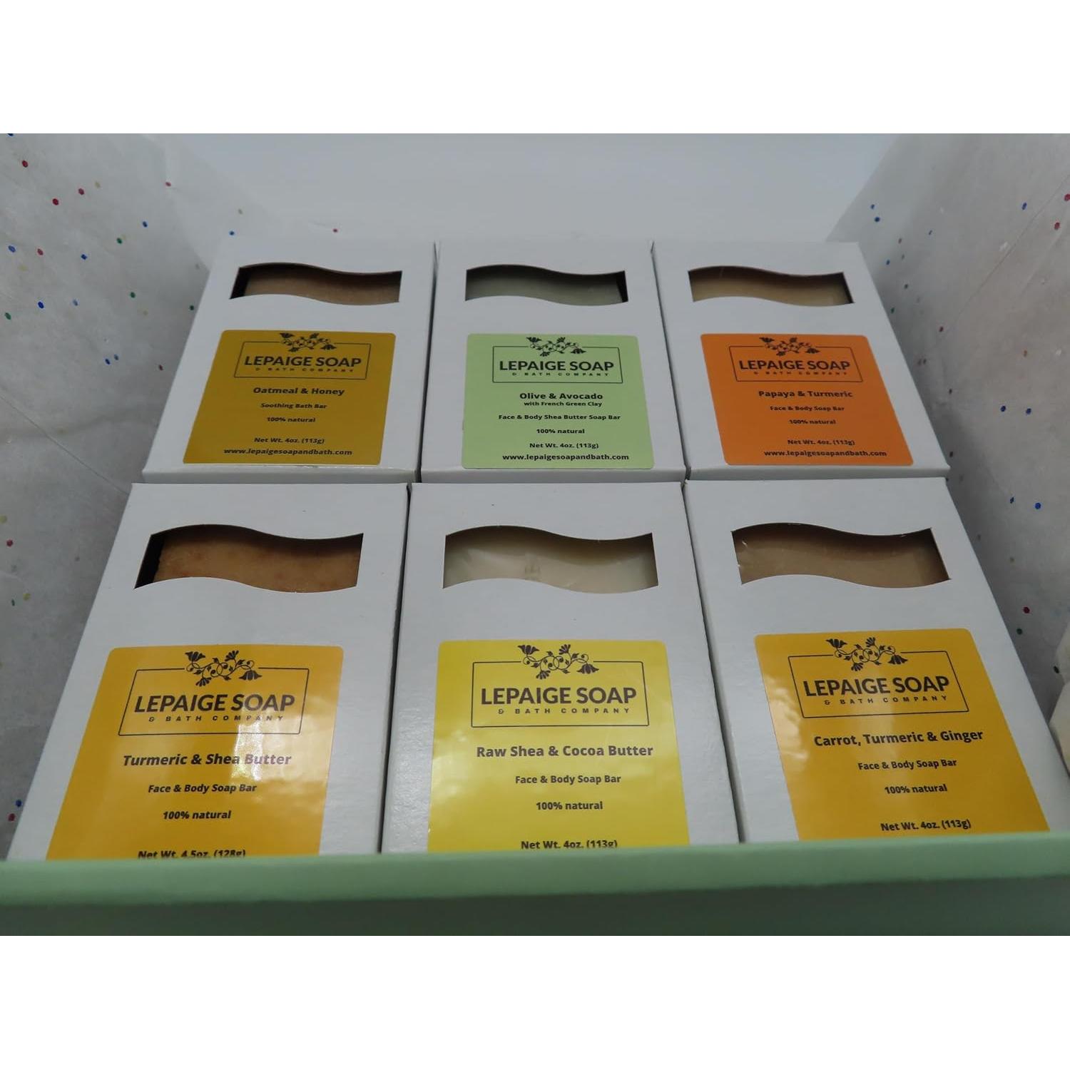 Caja de Regalo Jabones Naturales LePaige - 6 Jabones Hidratantes