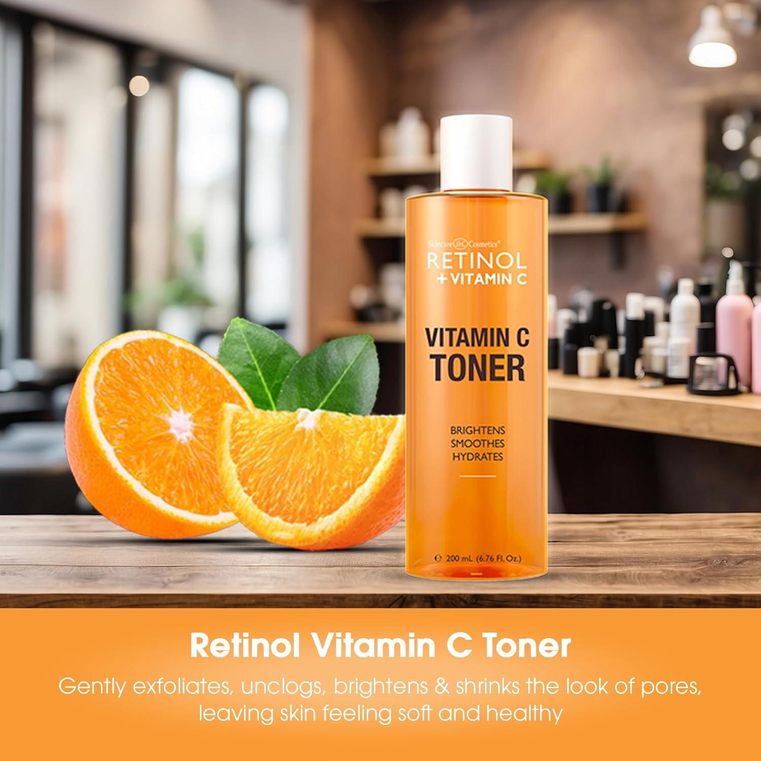 Tónico Facial LIVAURA Retinol + Vitamina C 200 mL - Hidratante Anti-Envejecimiento