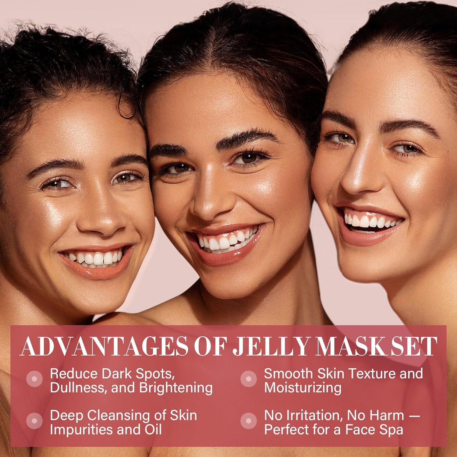 Set de Mascarillas de Gel RIHAKO - Cúrcuma, Rosa y Té Verde