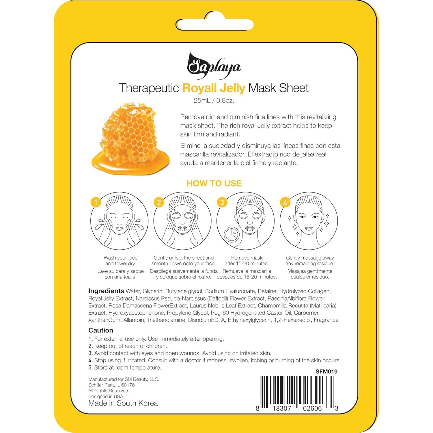 Mascarillas Faciales Saplaya K-Beauty Paquete de 6 Aromatizadas