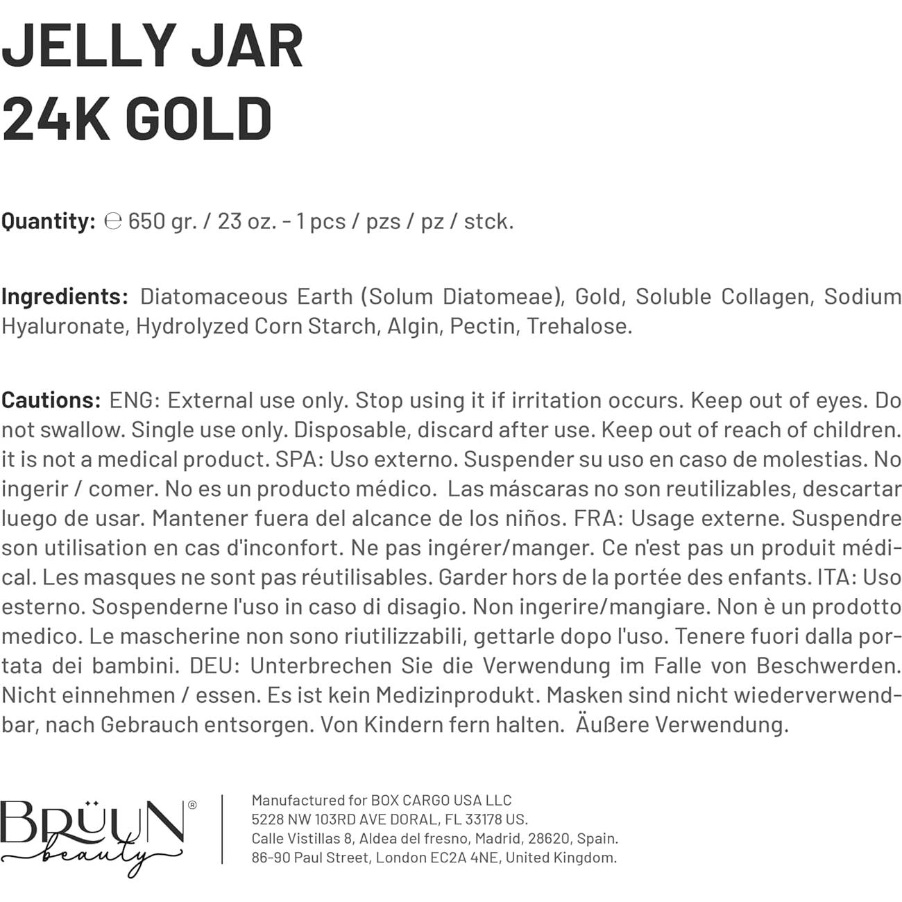 Mascarilla Peel-Off de Gel de Oro 24K BRÚN - 680 ml