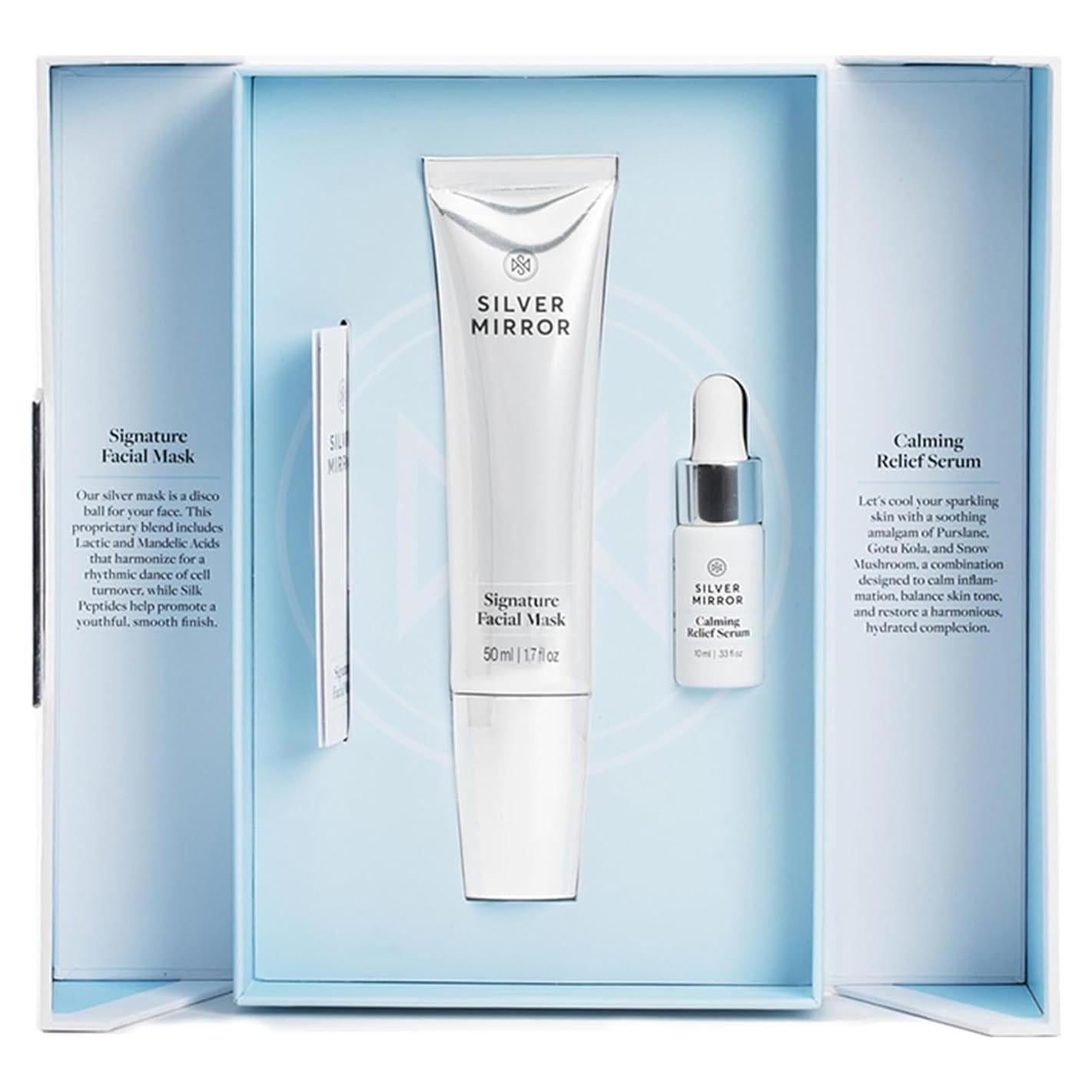 Set de Cuidado Facial Silver Mirror: Mascarilla 50ml y Suero 9.8ml