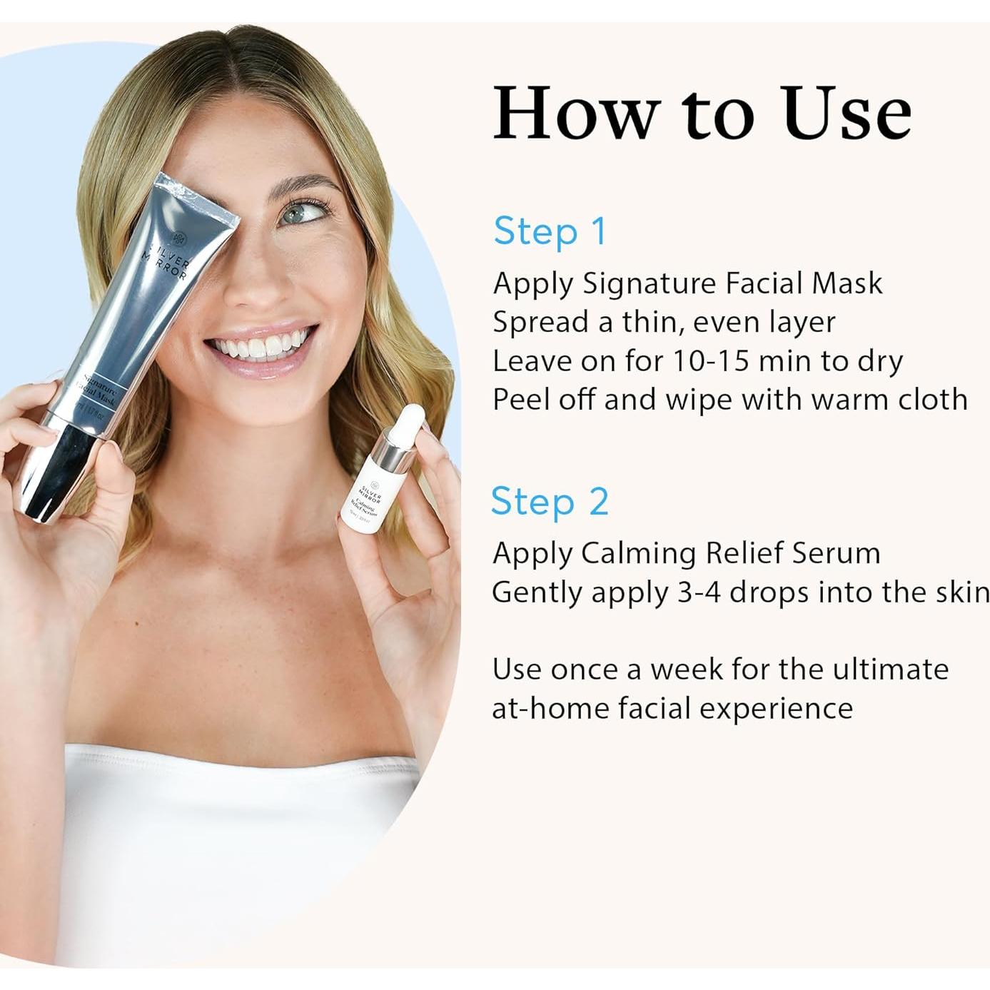 Set de Cuidado Facial Silver Mirror: Mascarilla 50ml y Suero 9.8ml