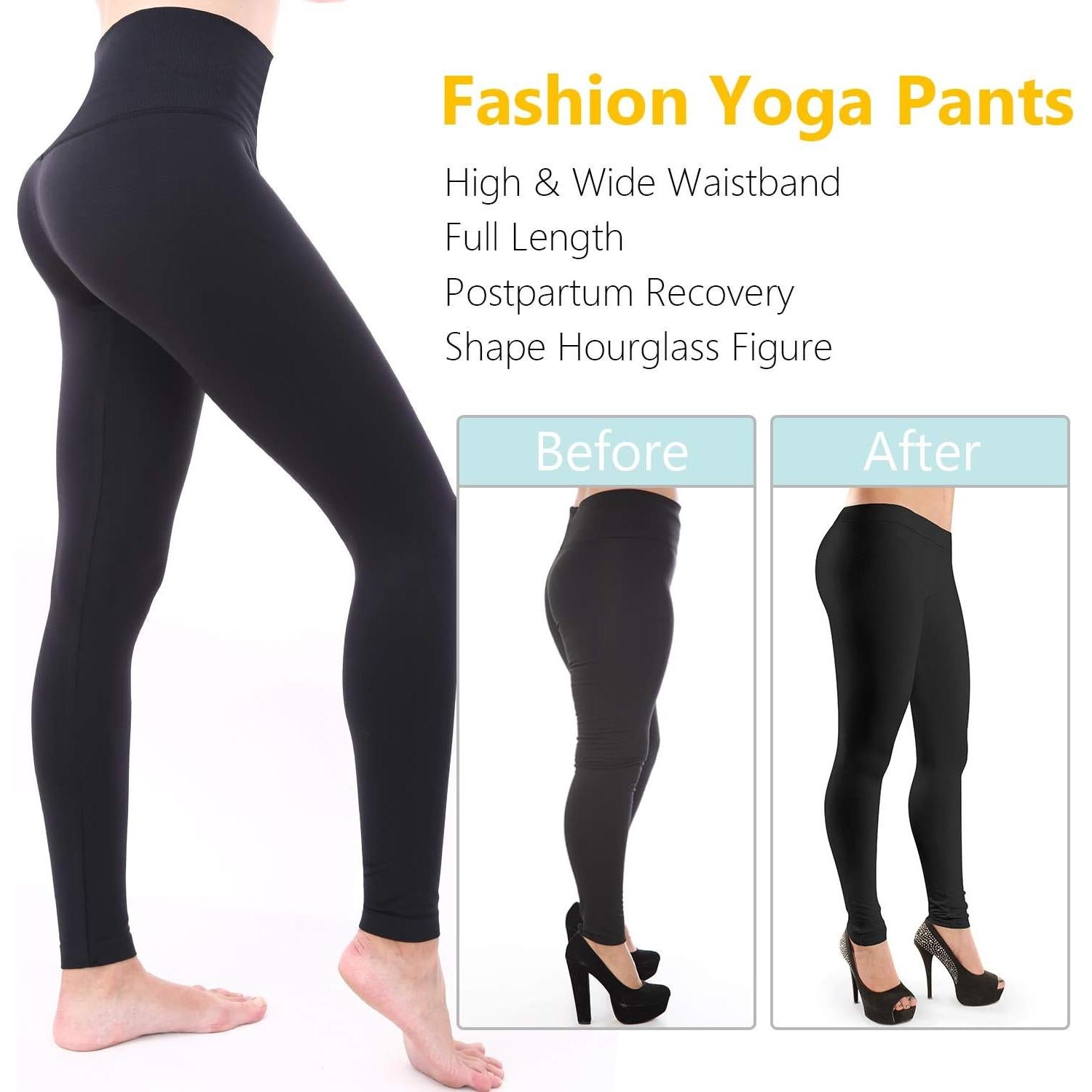 Pantalón de Yoga +MD Cintura Alta Compresión Negro Mediano