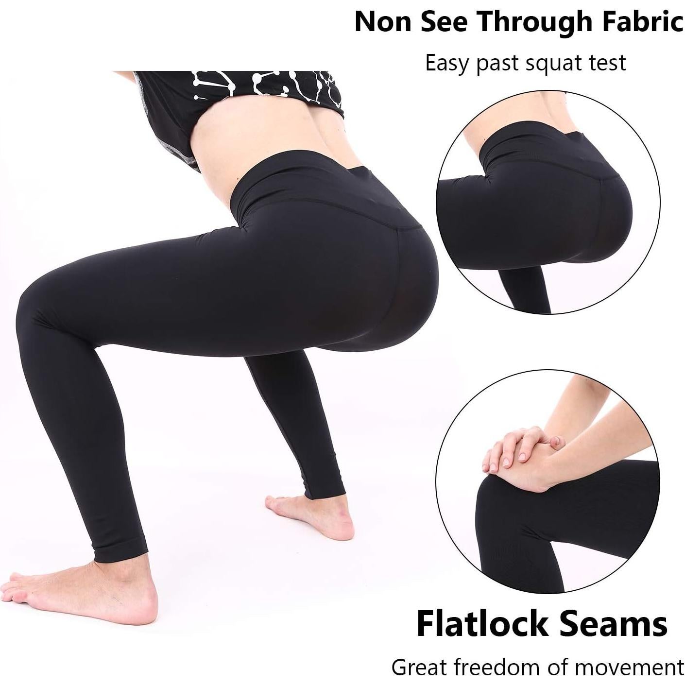 Pantalón de Yoga +MD Cintura Alta Compresión Negro Mediano