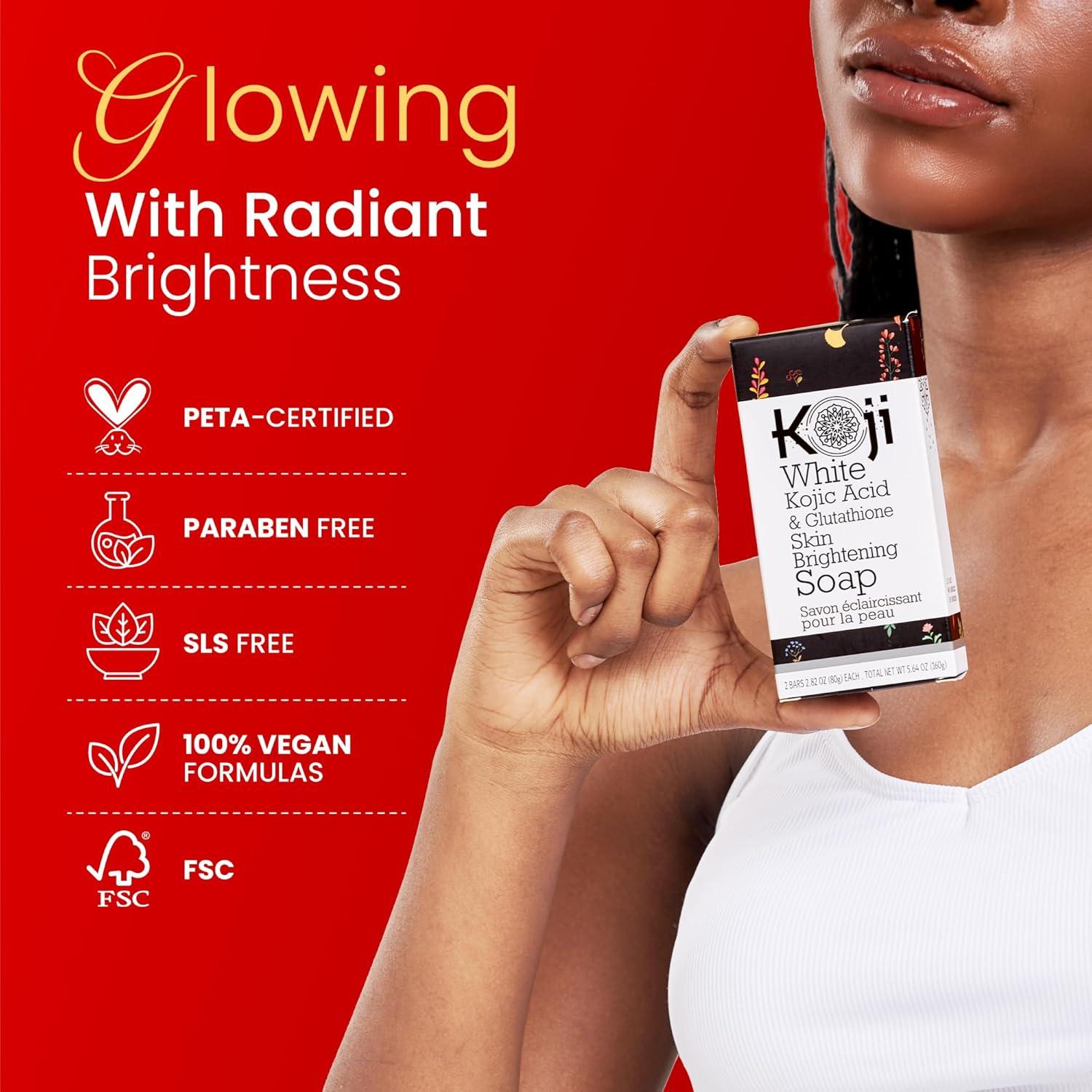 Jabón Aclarador Koji White con Ácido Kójico y Glutati&oacute;n 80g