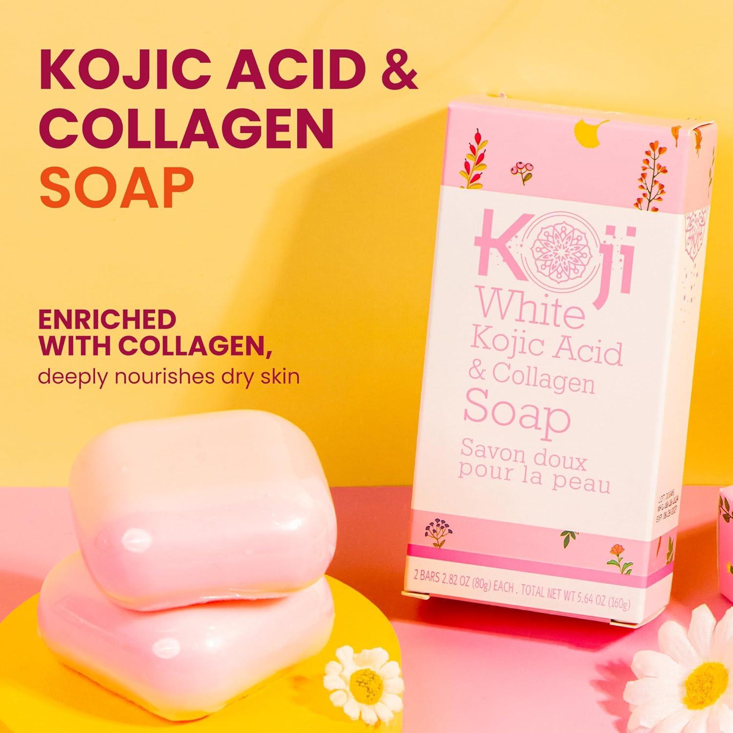 Jabón Aclarador Koji White con Ácido Kójico y Colágeno 160g