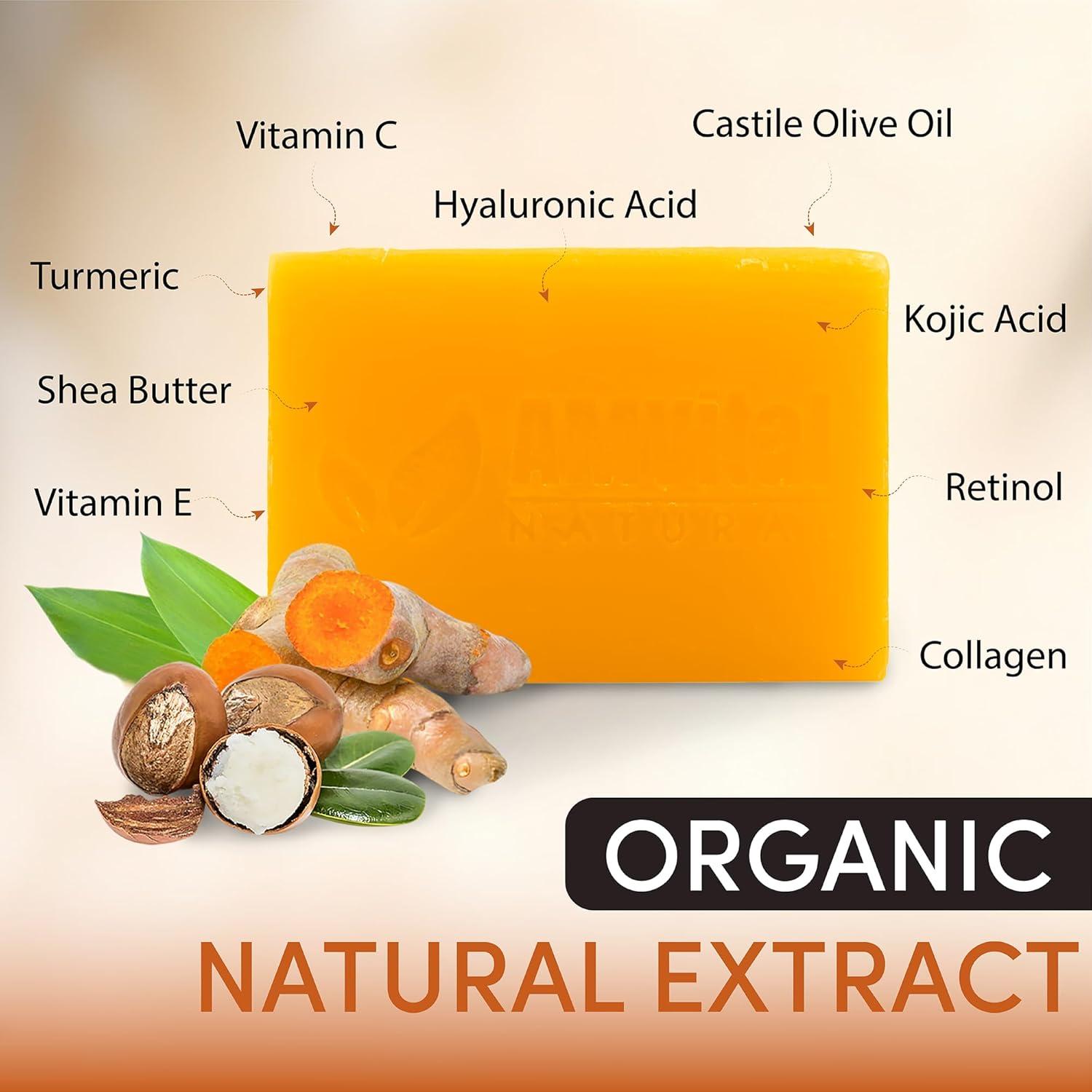 Jabón Vegano AMVital de Cúrcuma y Ácido Kójico 3-Pack