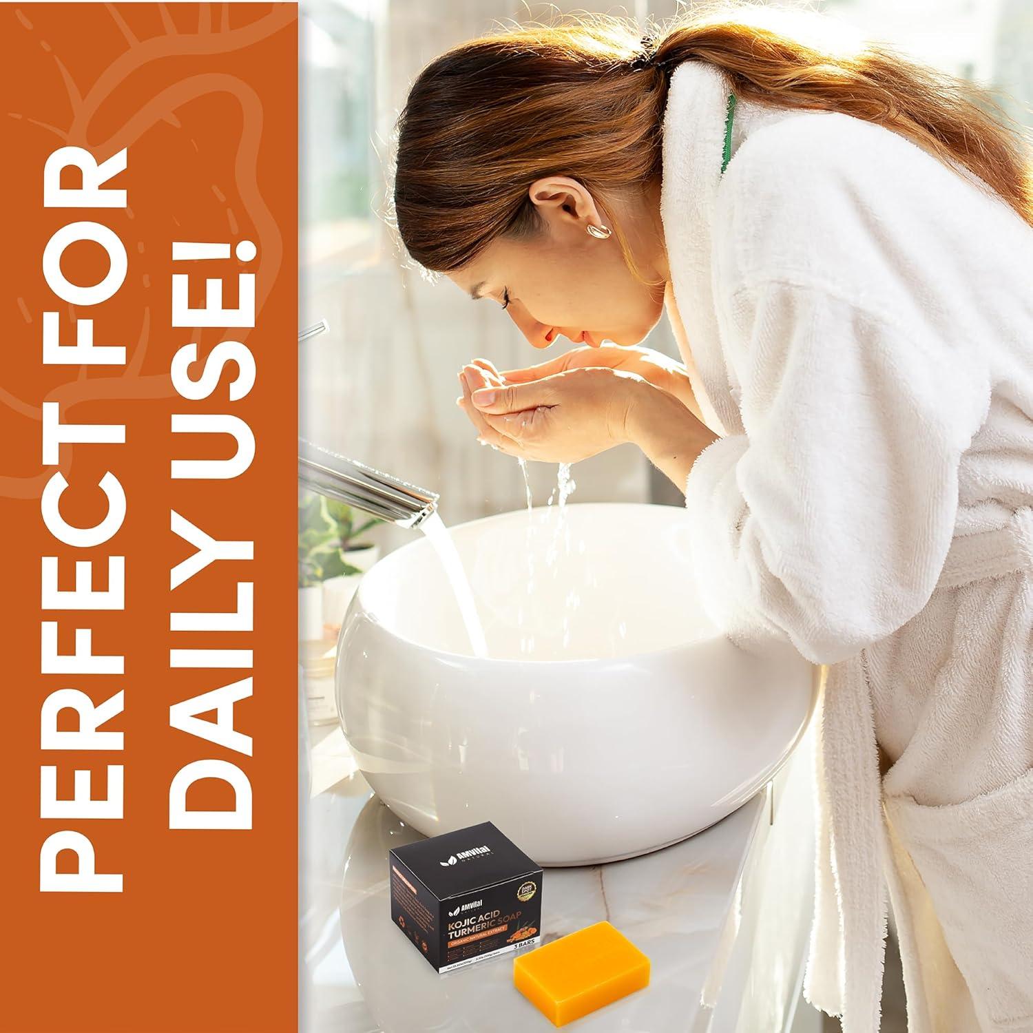 Jabón Vegano AMVital de Cúrcuma y Ácido Kójico 3-Pack