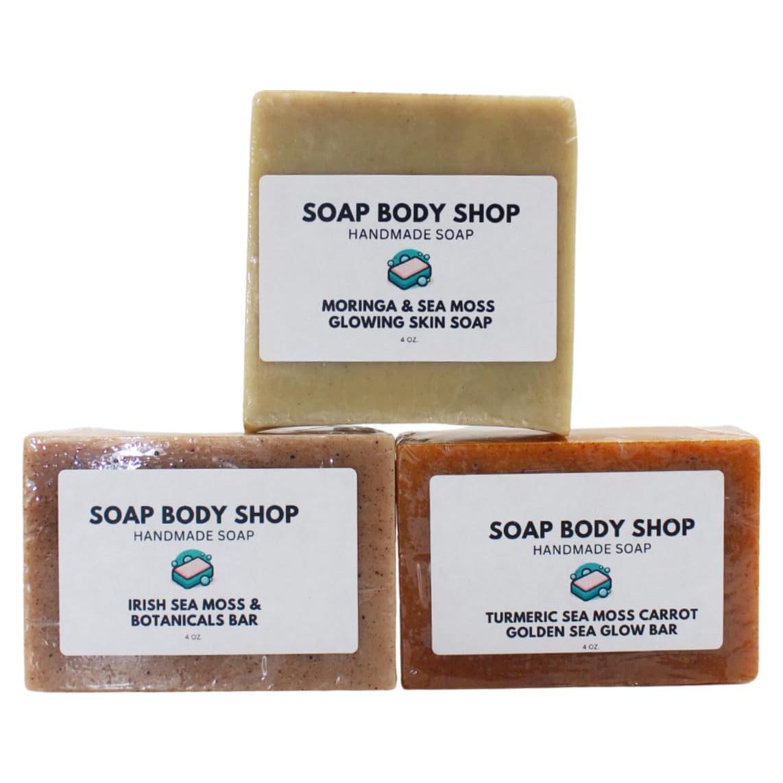 Juego de Jabones de Musgo Marino Irlandés - 3 Piezas con Leche de Cabra