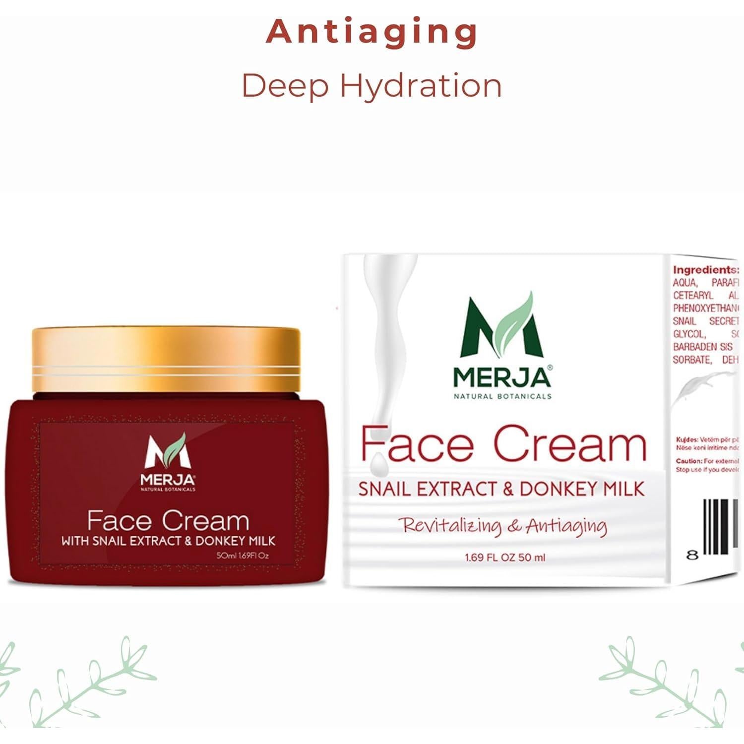 Crema Facial Anti-envejecimiento Merja con Extracto de Caracol 50ml