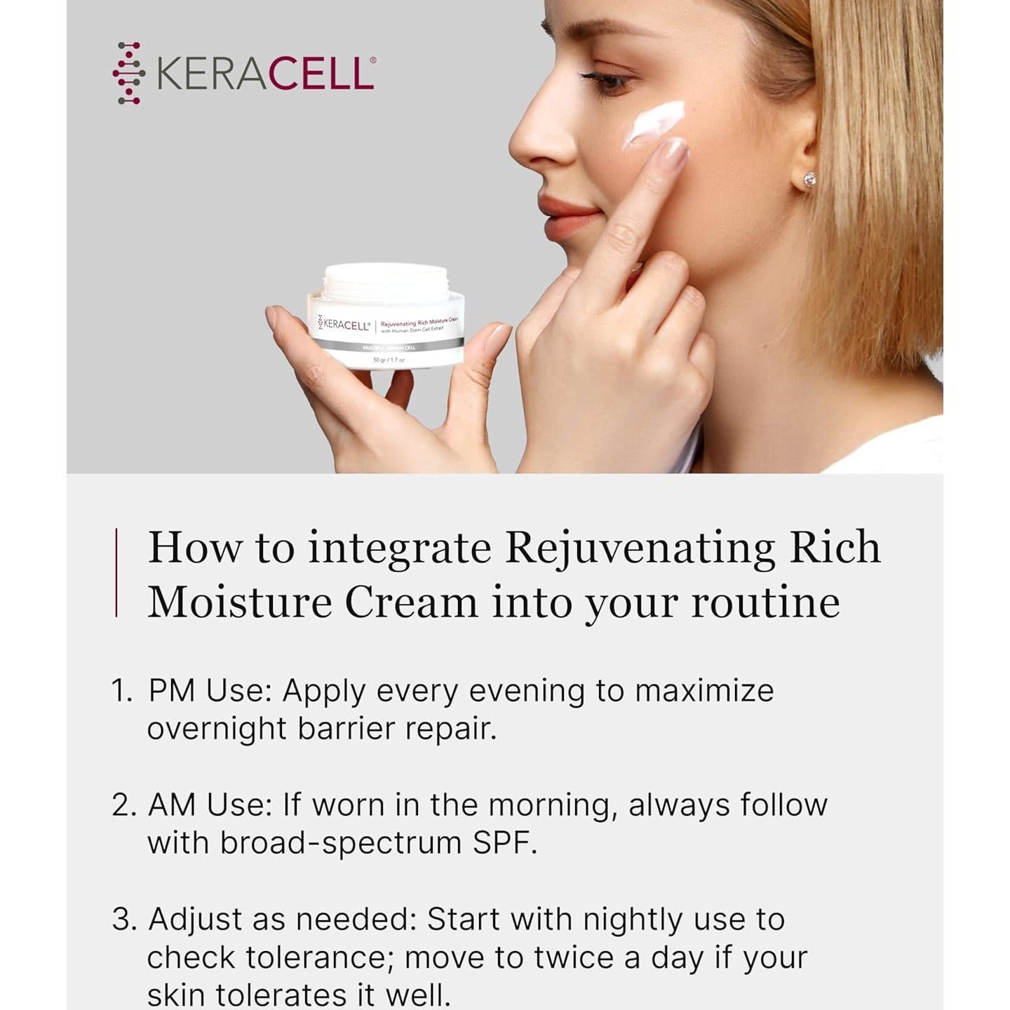 Crema Hidratante Facial KERACELL 48g - Antiarrugas y Rejuvenecedora