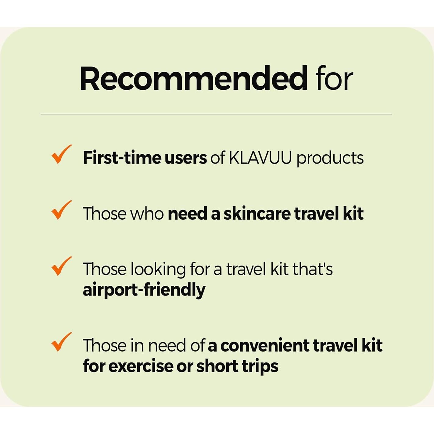 Kit de Viaje KLAVUU - Cuidado de Piel Coreano 4 Pasos Vegano