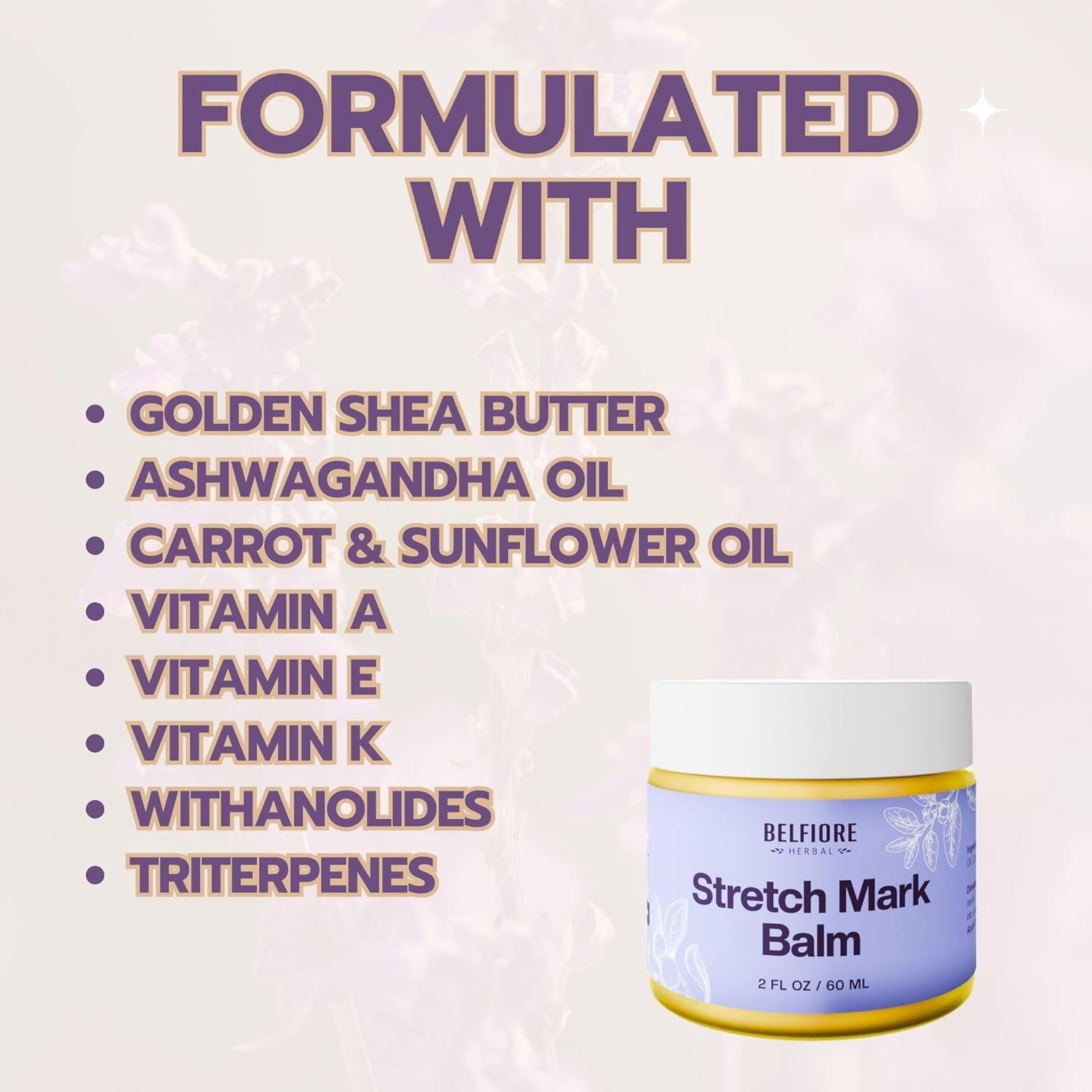 Bálsamo Natural para Estrías Belfiore Herbal 56.7g - Hidratante