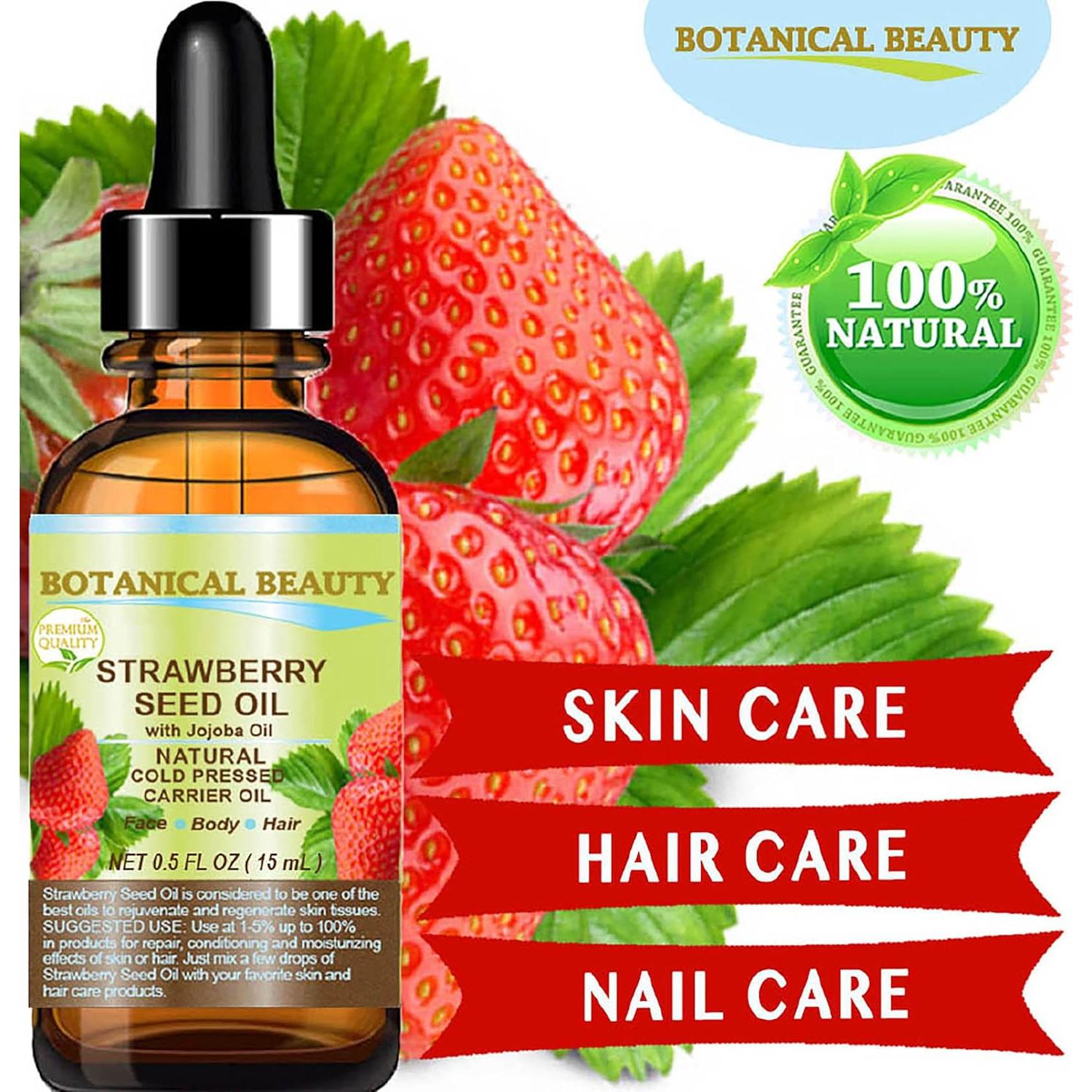 Aceite de Semilla de Fresa 100% Puro 60 ml Hidratante Natural