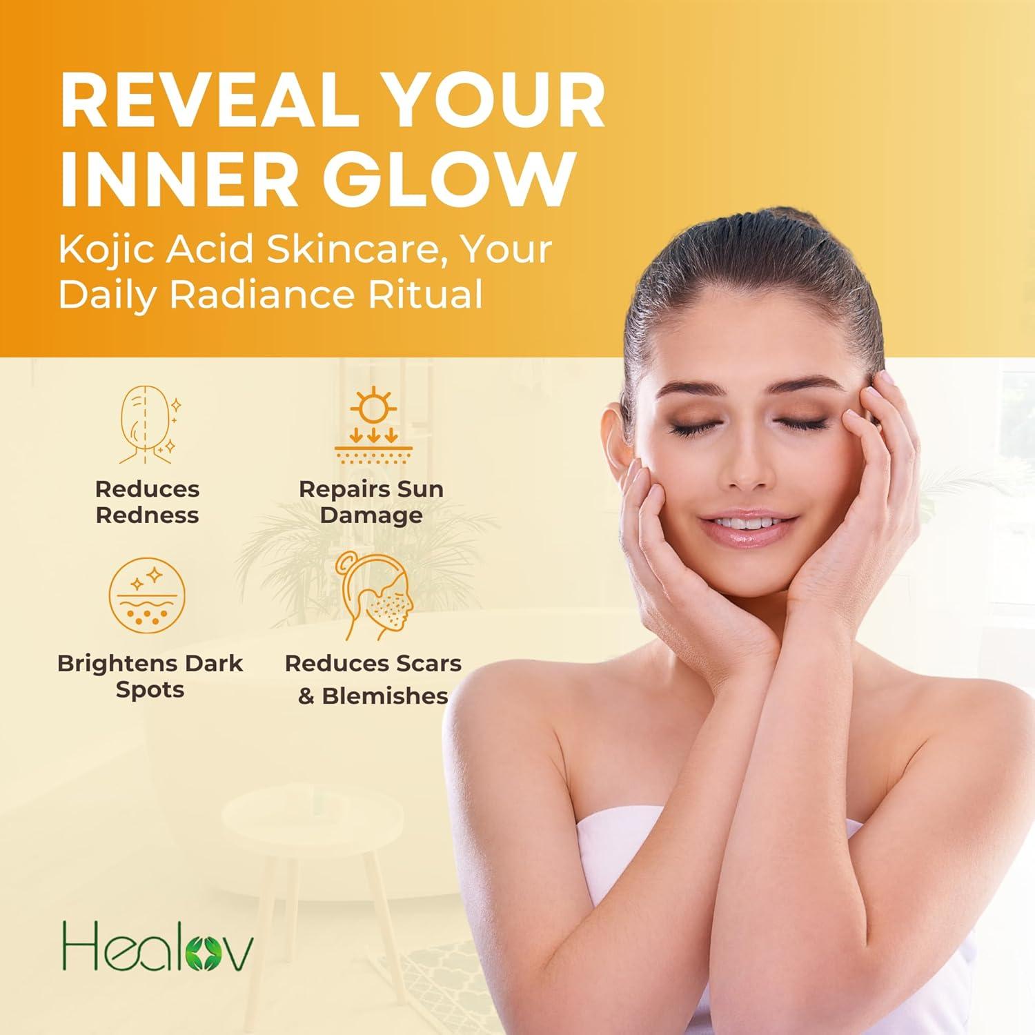 Set de Cuidado de Piel Healov - 4 Productos con Ácido Kójico