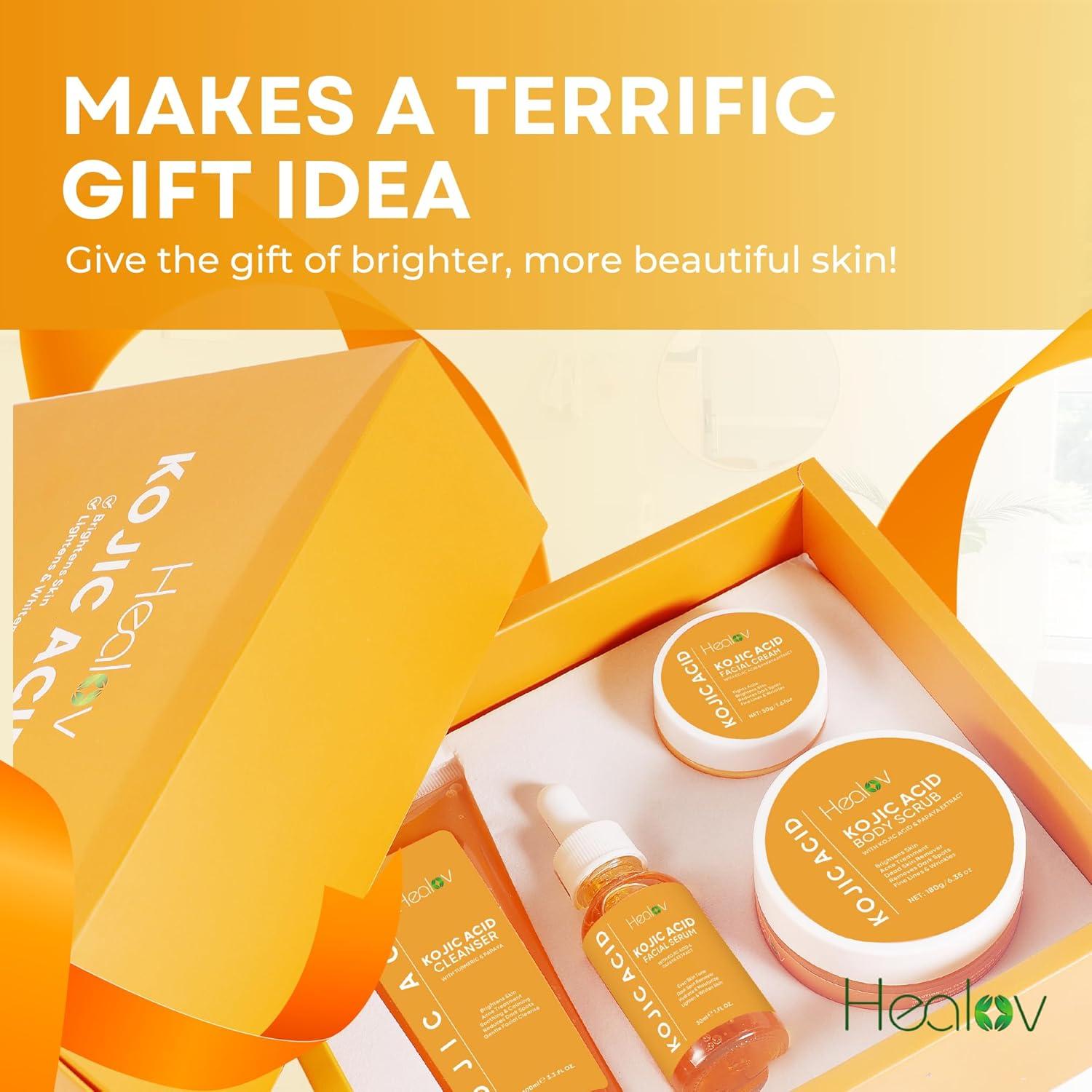 Set de Cuidado de Piel Healov - 4 Productos con Ácido Kójico