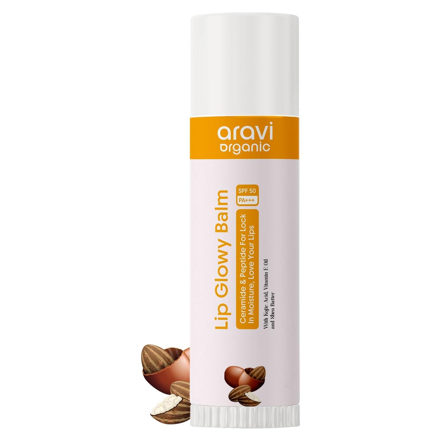 Bálsamo Labial Glowy Orgánico Aravi SPF 50 PA+++ 5g