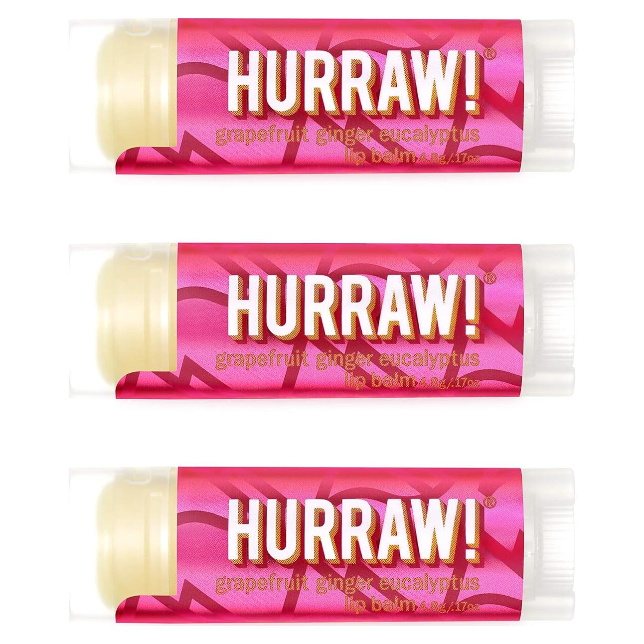 Bálsamo Labial Orgánico Hurraw! Pomelo Jengibre Eucalipto 3x4.8g