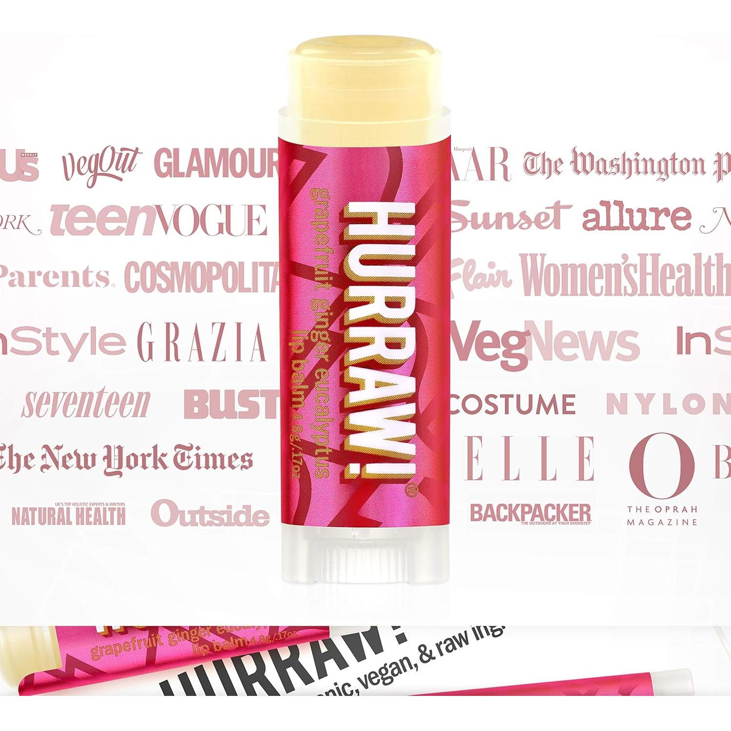 Bálsamo Labial Orgánico Hurraw! Pomelo Jengibre Eucalipto 3x4.8g