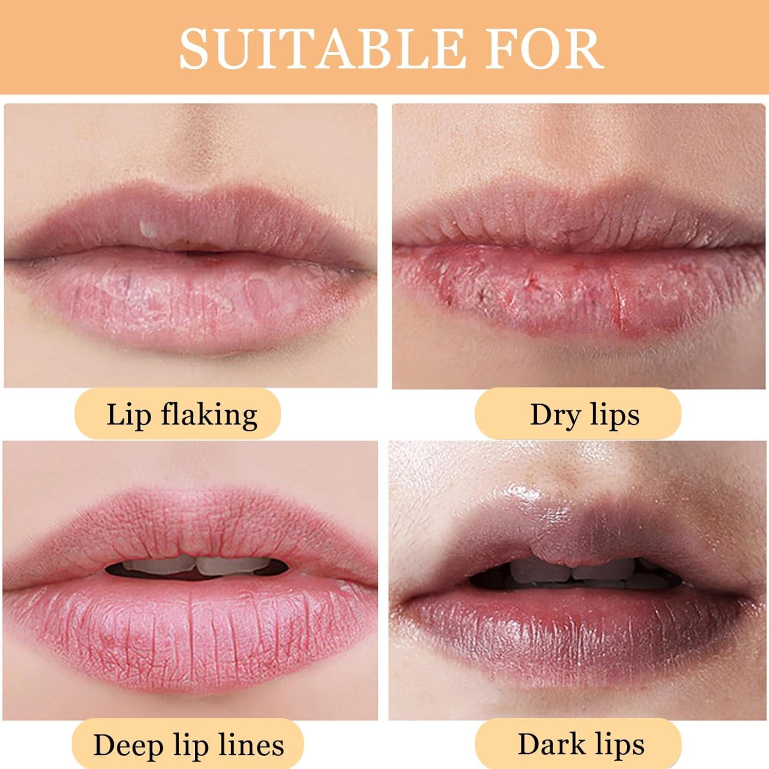 2PCS Turmeric Lip Balm for Smokers Dark Lip Treatment with Turmeric oil, Help Fade Lip, Lip Exfoliator, Lip Exfoliator Scrub for Lip Softening & Dry, Cracked, Dull Lips, Reduce Lip Fine Lines