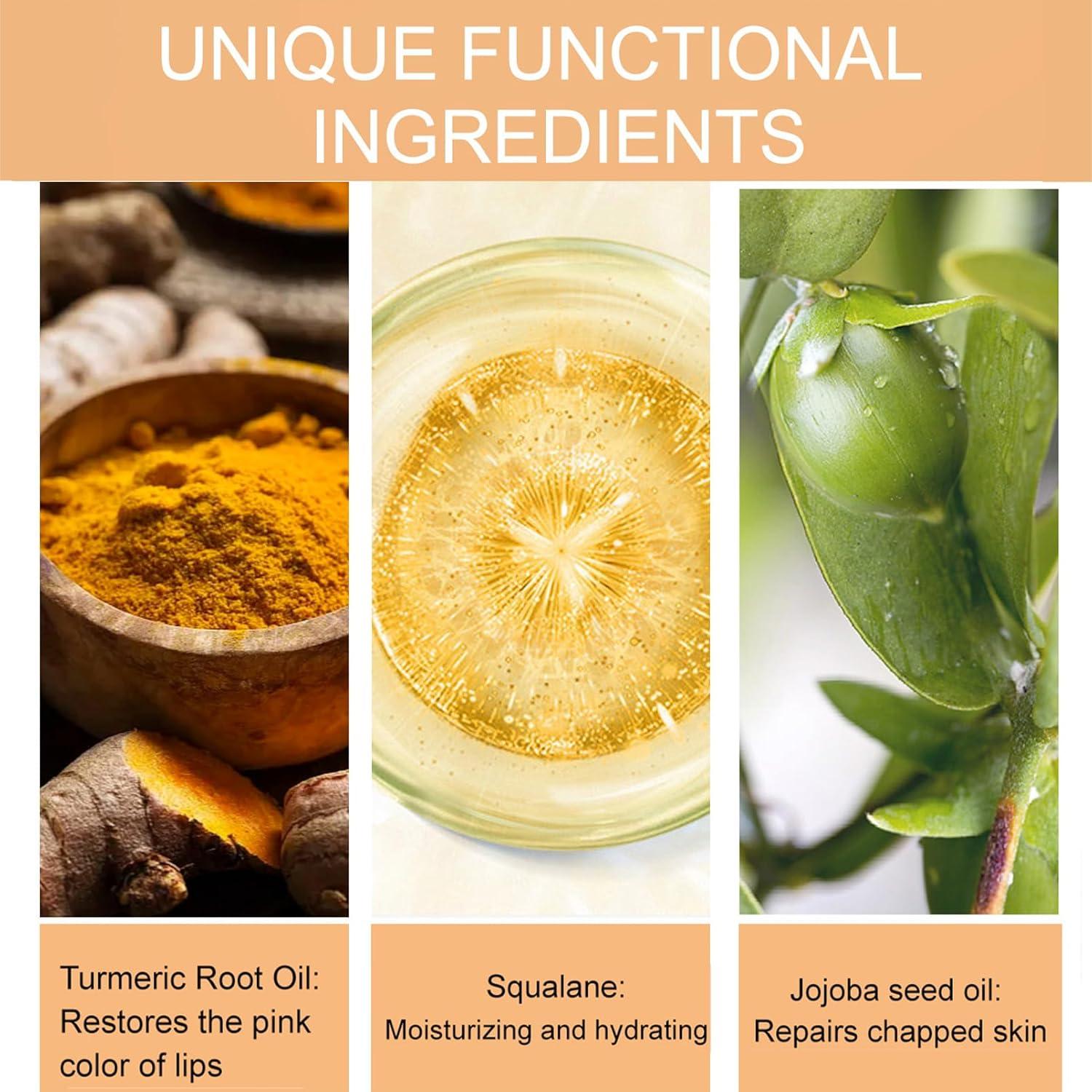 2PCS Turmeric Lip Balm for Smokers Dark Lip Treatment with Turmeric oil, Help Fade Lip, Lip Exfoliator, Lip Exfoliator Scrub for Lip Softening & Dry, Cracked, Dull Lips, Reduce Lip Fine Lines