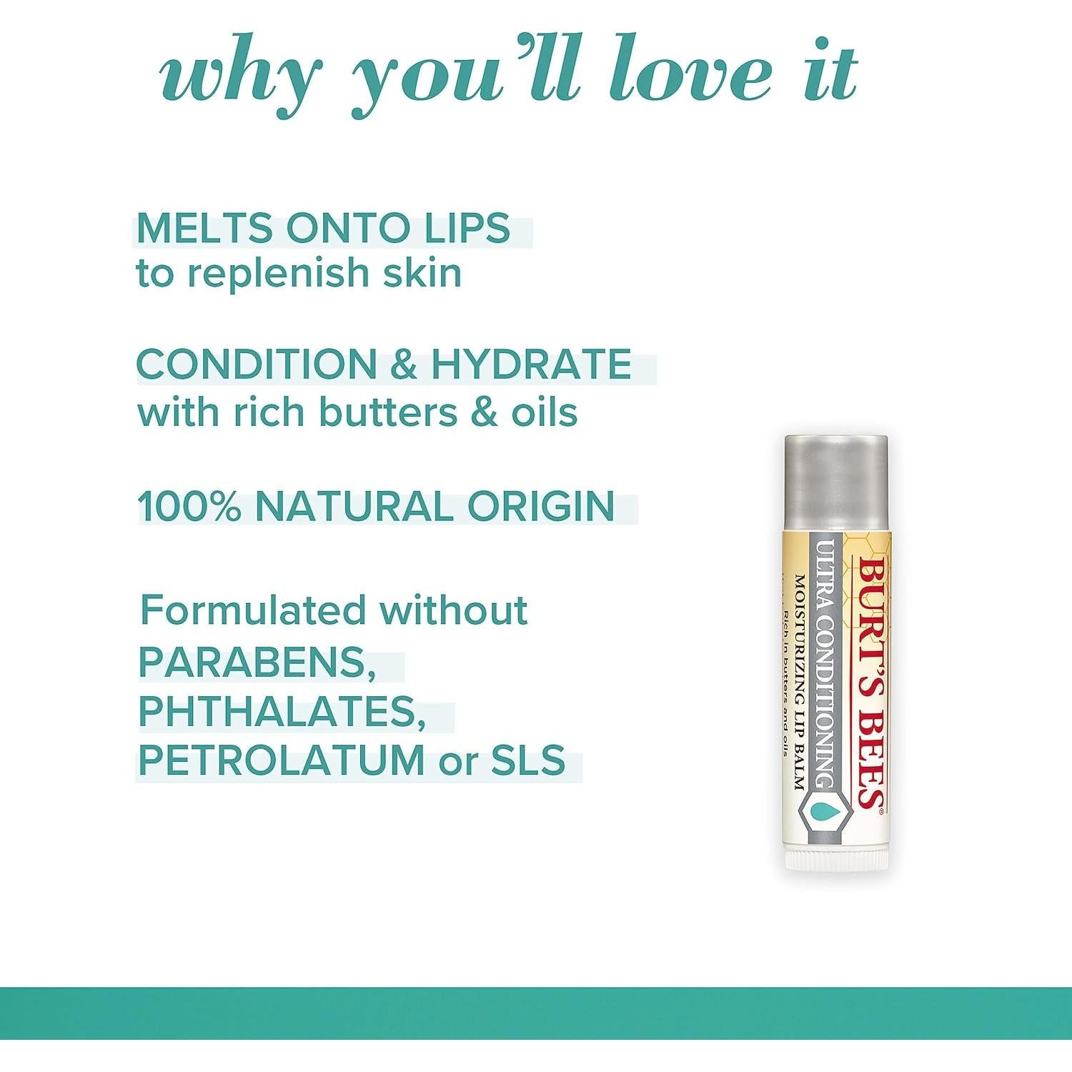 Bálsamo Labial Ultra Hidratante Burt's Bees - 2 Tubos 4.25 g