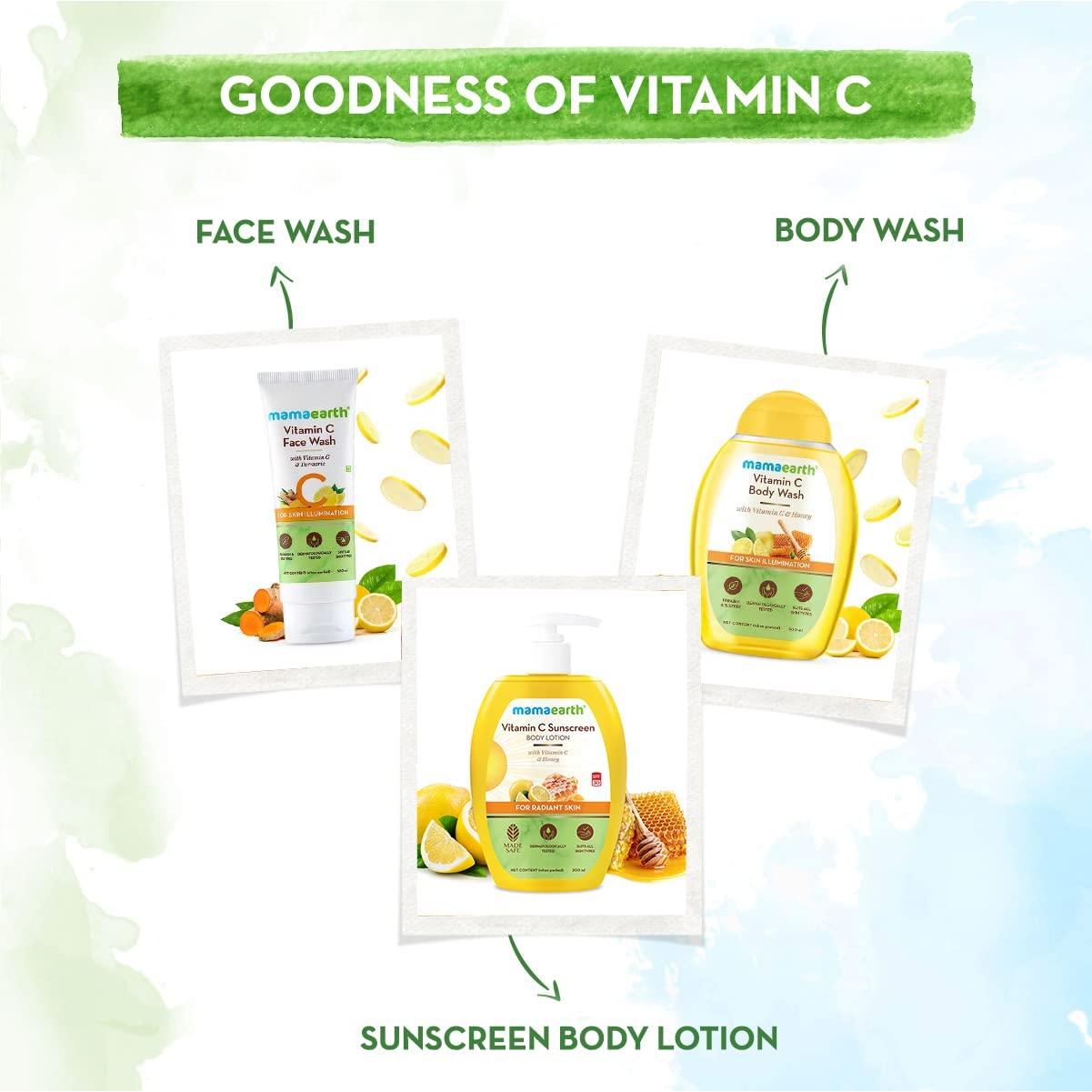 Loción Corporal Solar Mamaearth Vitamina C SPF 30 300ml