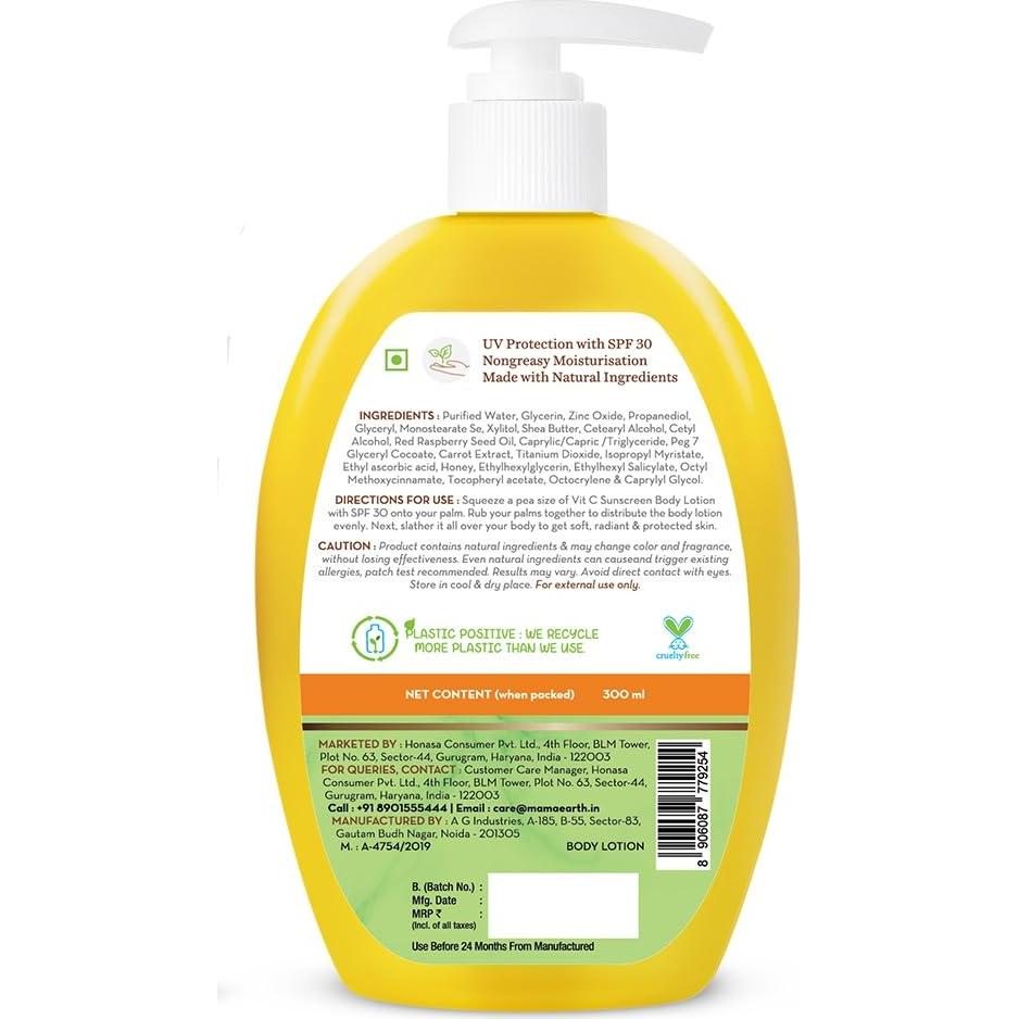 Loción Corporal Solar Mamaearth Vitamina C SPF 30 300ml