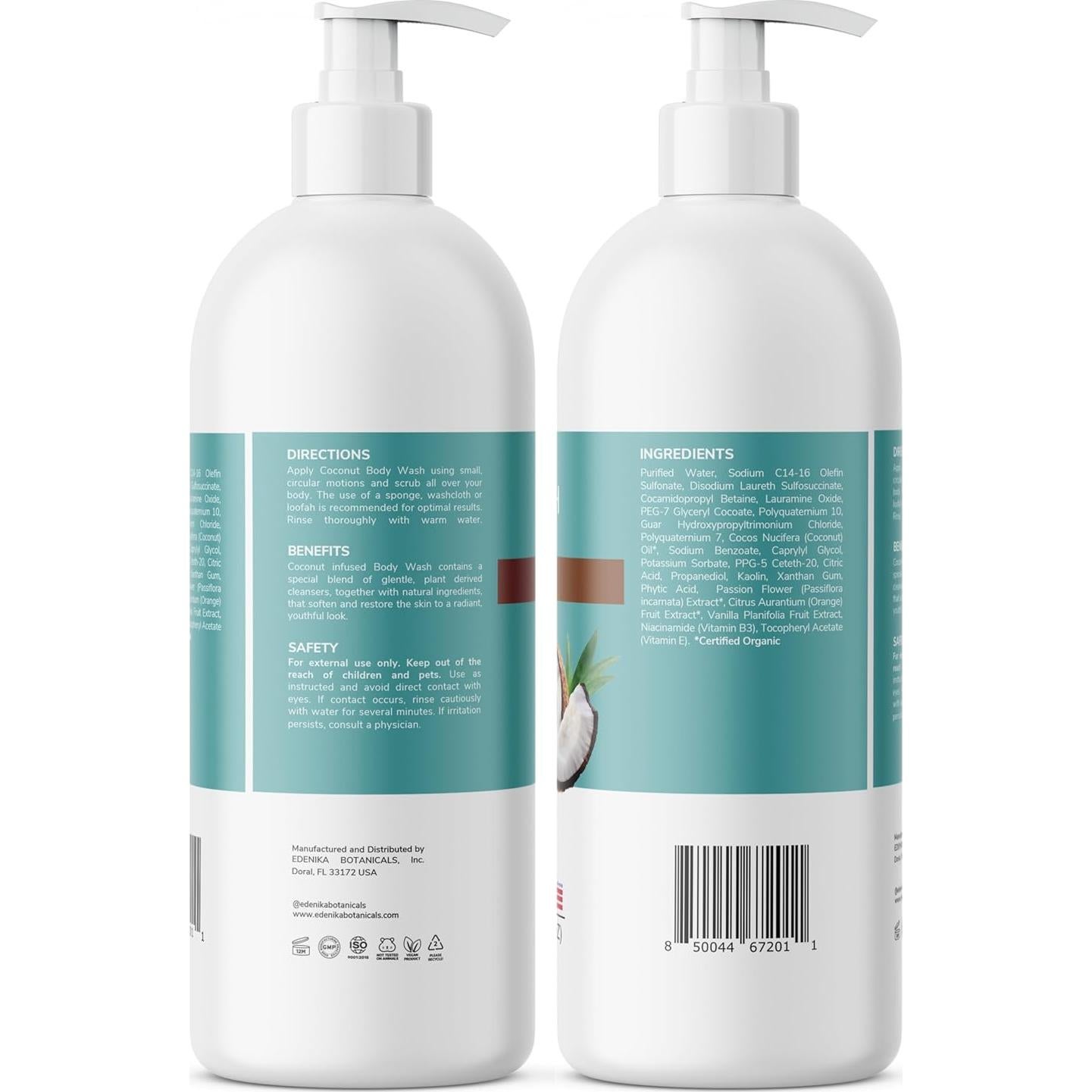 Gel de Ducha Hidratante Coco Edenika 473 ml 2-Pack