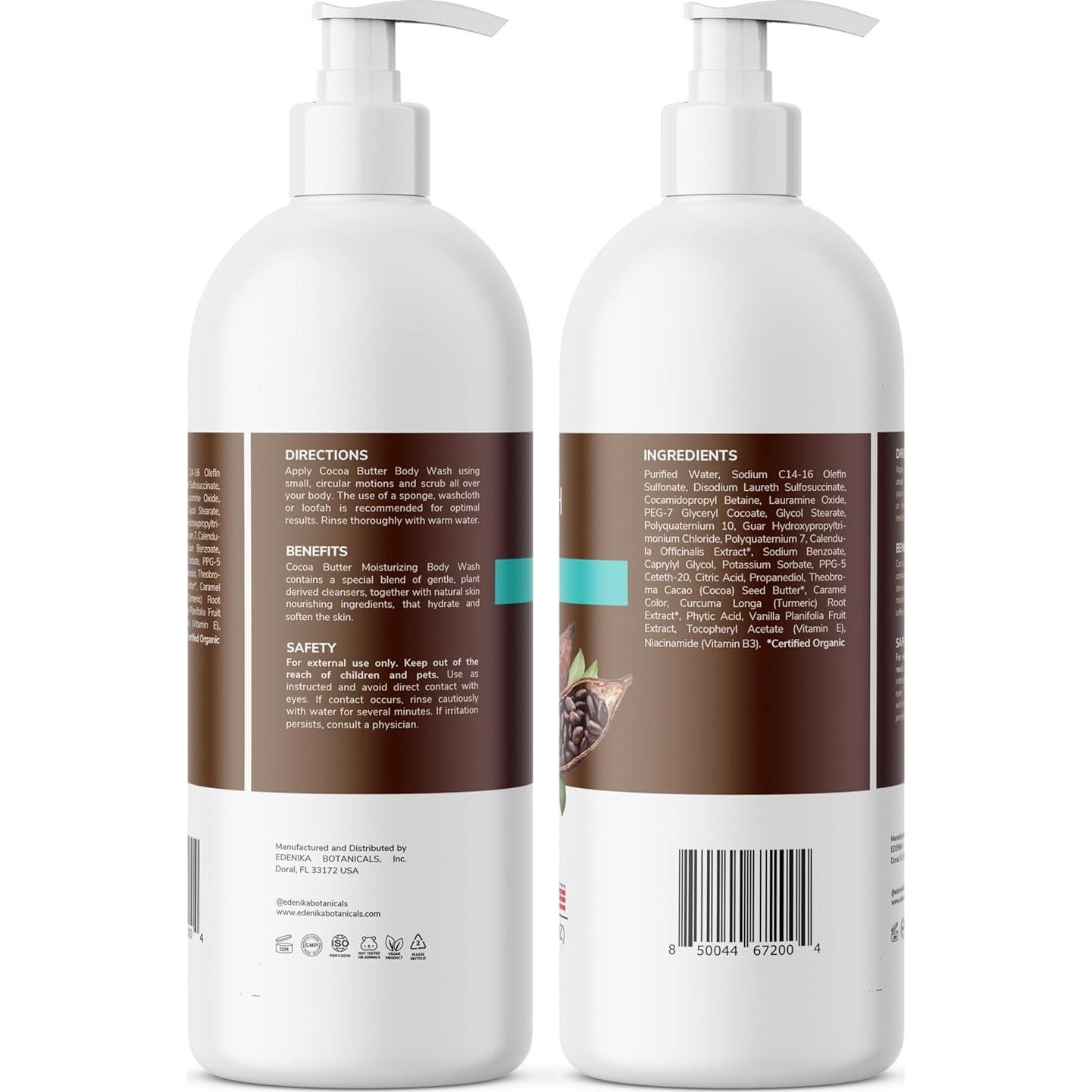 Gel de Ducha Hidratante Edenika Botanicals 473 ml Manteca de Cacao