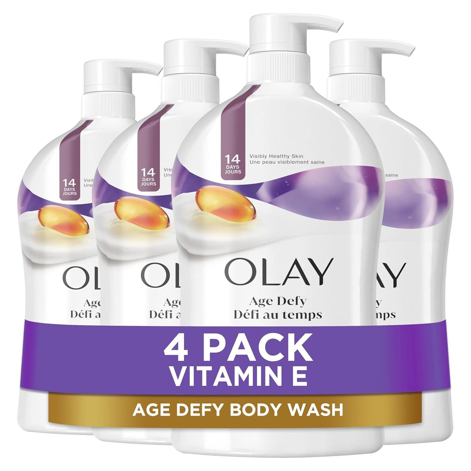 Gel de Ducha Antienvejecimiento Olay 975 ml x 4 con Vitamina E