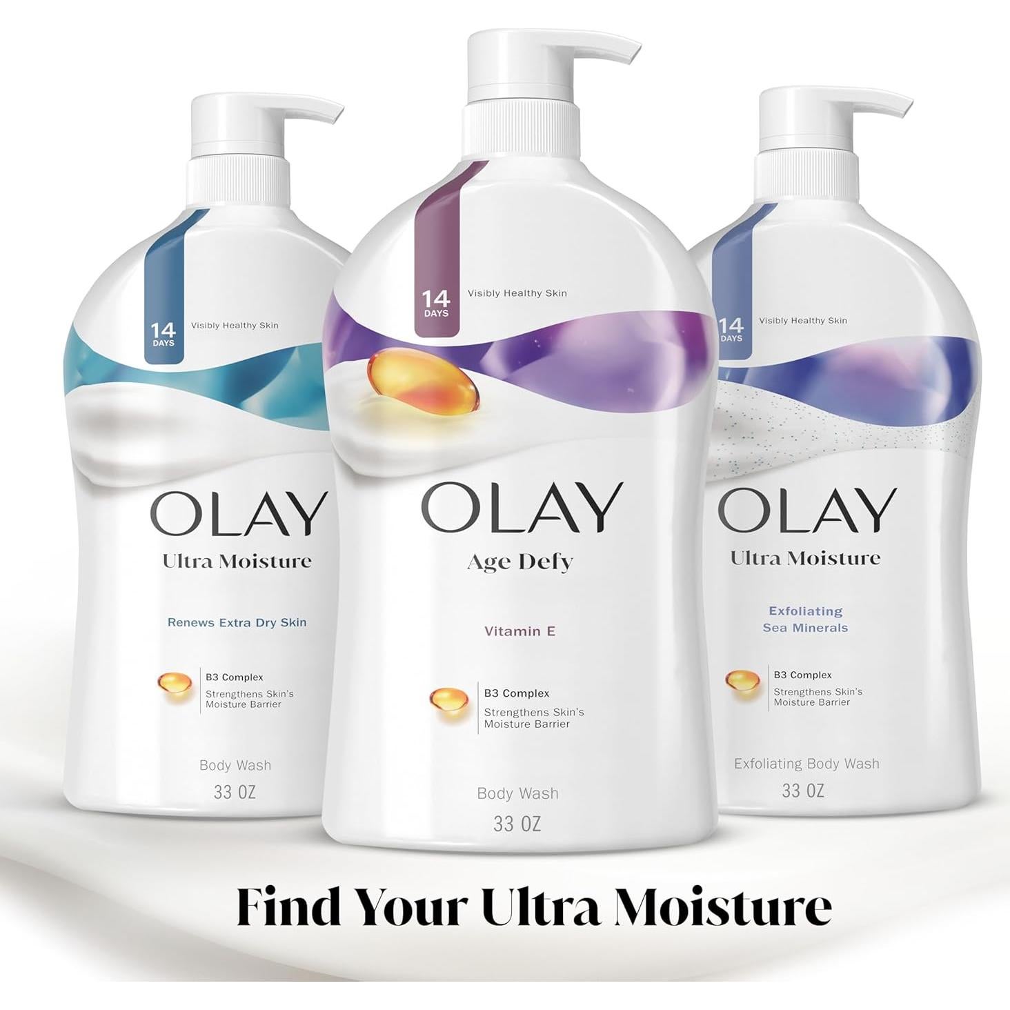 Gel de Ducha Antienvejecimiento Olay 975 ml x 4 con Vitamina E