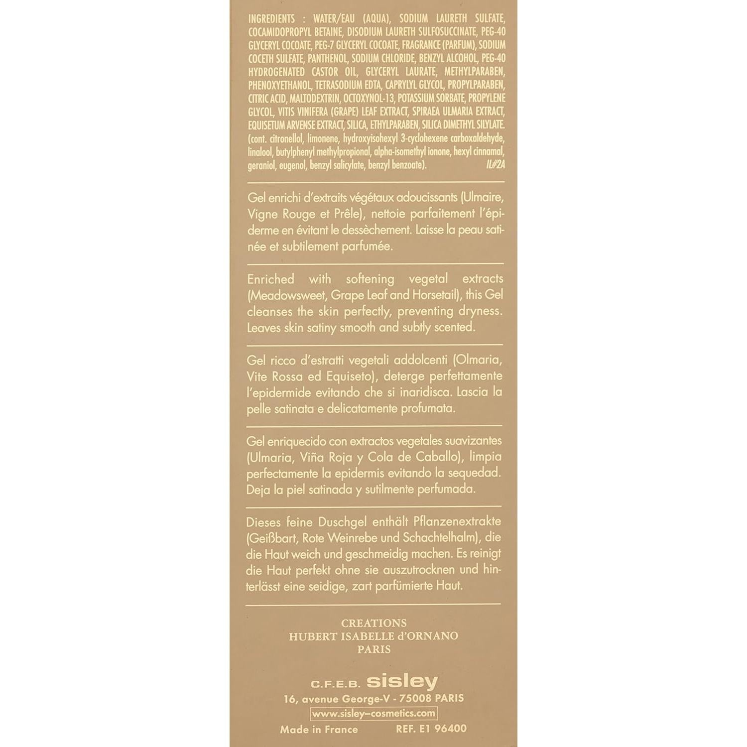 Gel de Ducha Sisley Paris 250ml con Fragancia Rosa