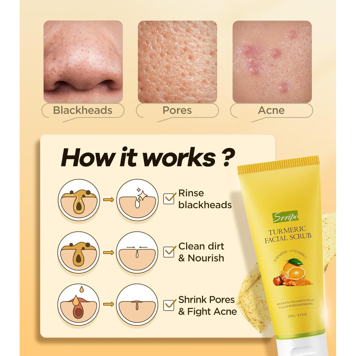 Exfoliante Facial Srripo con Cúrcuma y Vitamina C - 120g