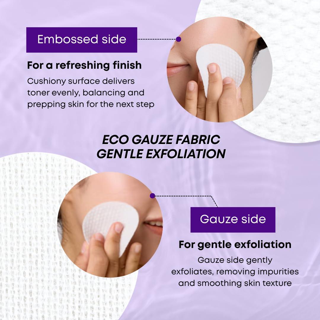 Discos Exfoliantes Coreanos Eco Glow - 50 Unidades, Doble Cara