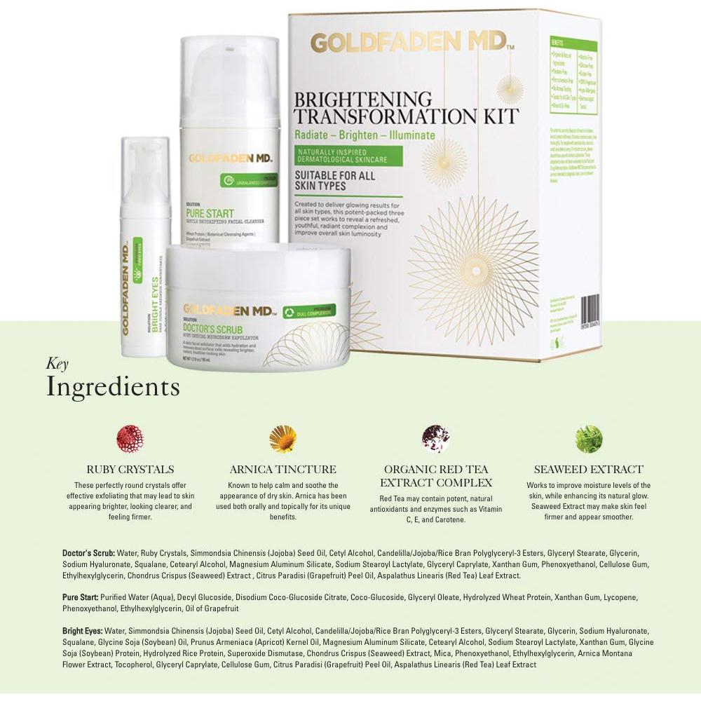 Kit de Cuidado de Piel Goldfaden MD | 3 Piezas Iluminadoras