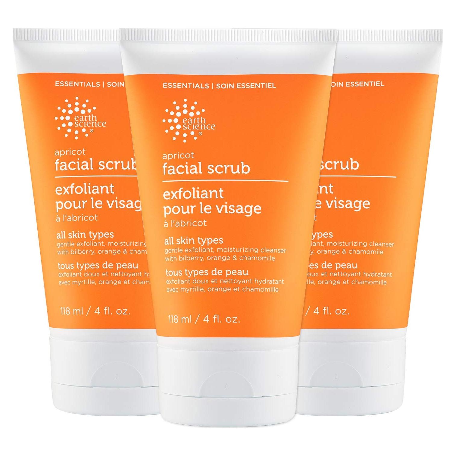 Exfoliante Facial Suave Albaricoque Ciencia de la Tierra 3 pk