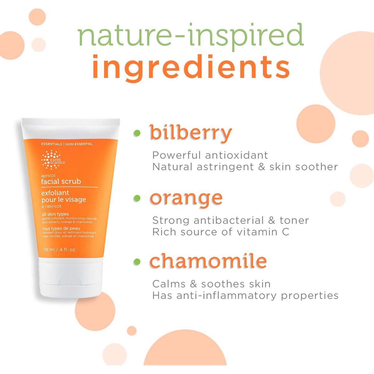 Exfoliante Facial Suave Albaricoque Ciencia de la Tierra 3 pk