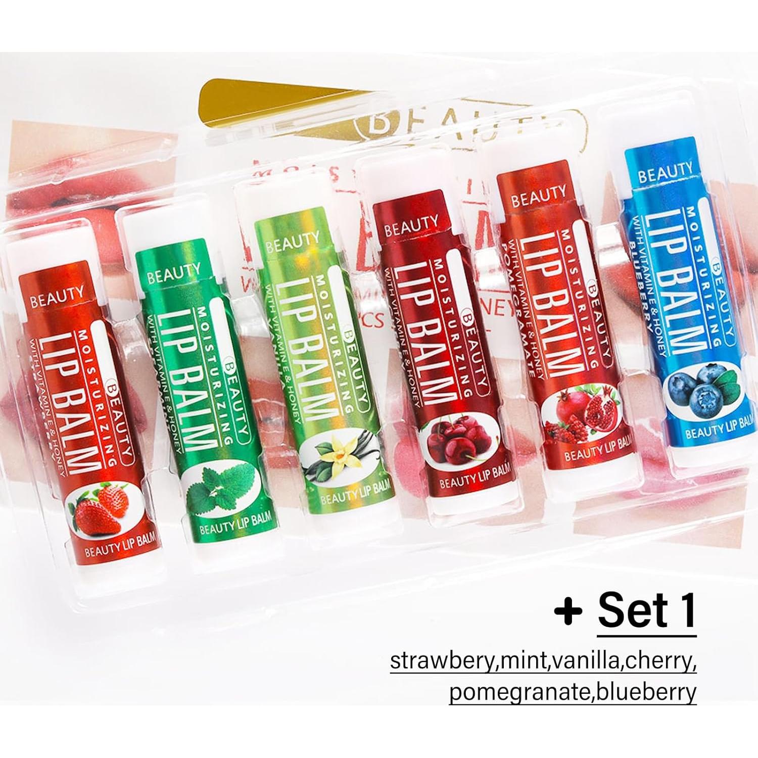 Bálsamo Labial Boobeen Hidratante - Paquete de 6 Fragancias