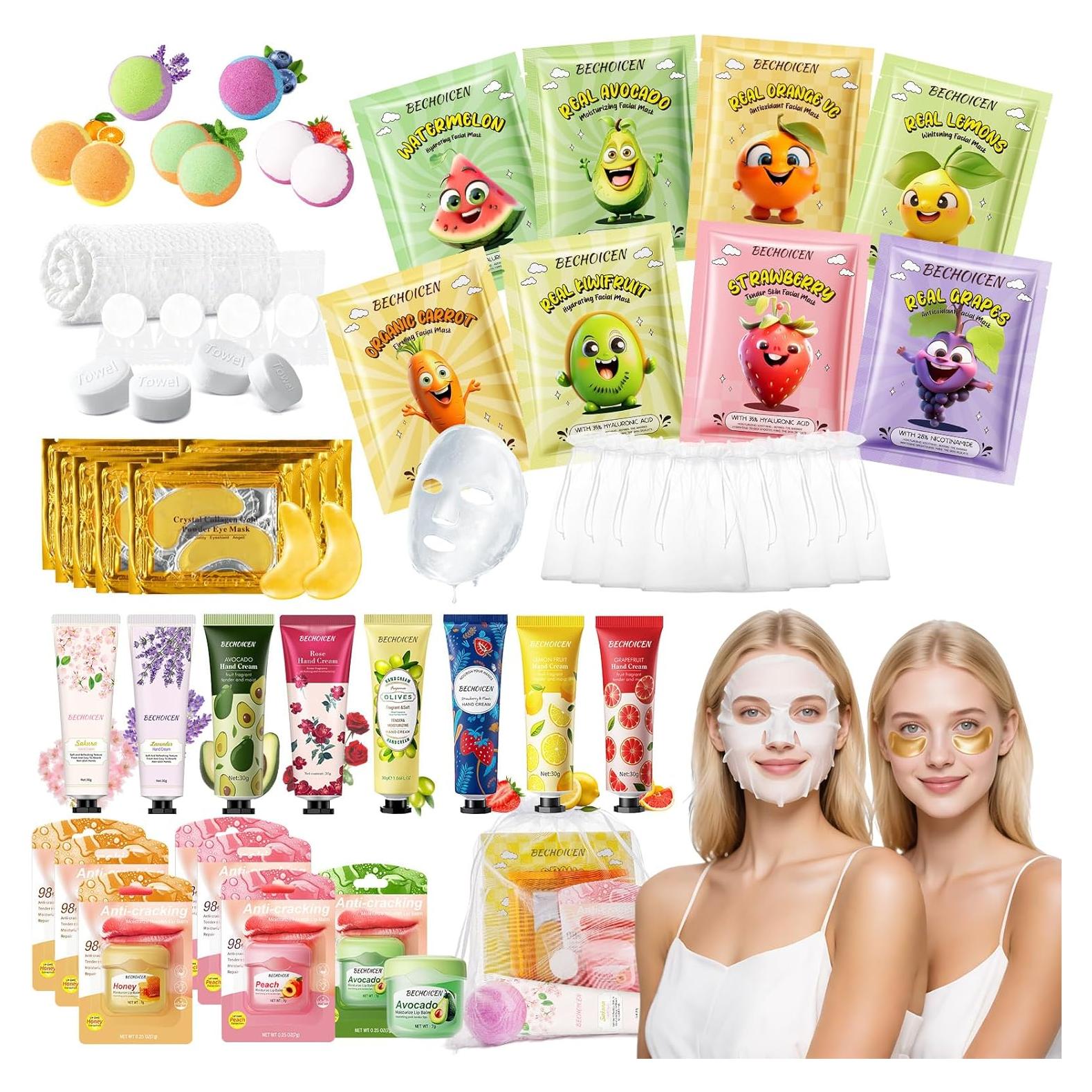 Set de Fiesta de Spa 56Pcs BECHOICEN - Mascarillas y Bombas