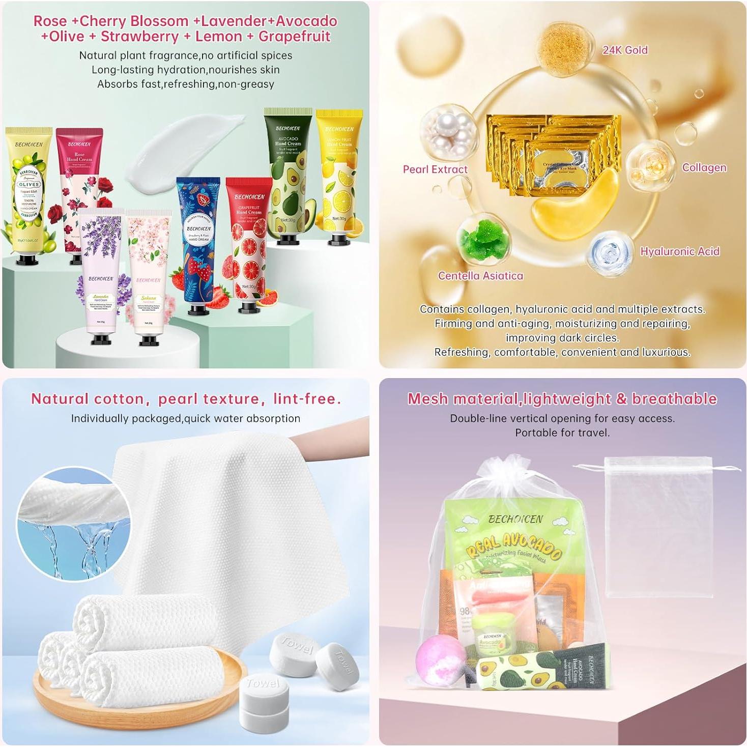 Set de Fiesta de Spa 56Pcs BECHOICEN - Mascarillas y Bombas