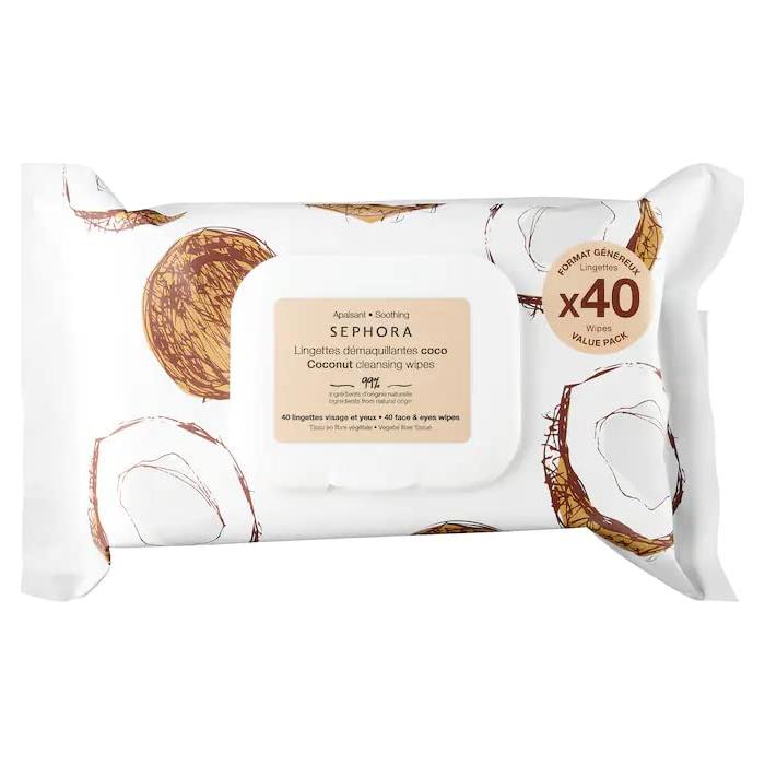 Toallitas Limpiadoras y Exfoliantes Suaves Sephora Coco 40 Unidades