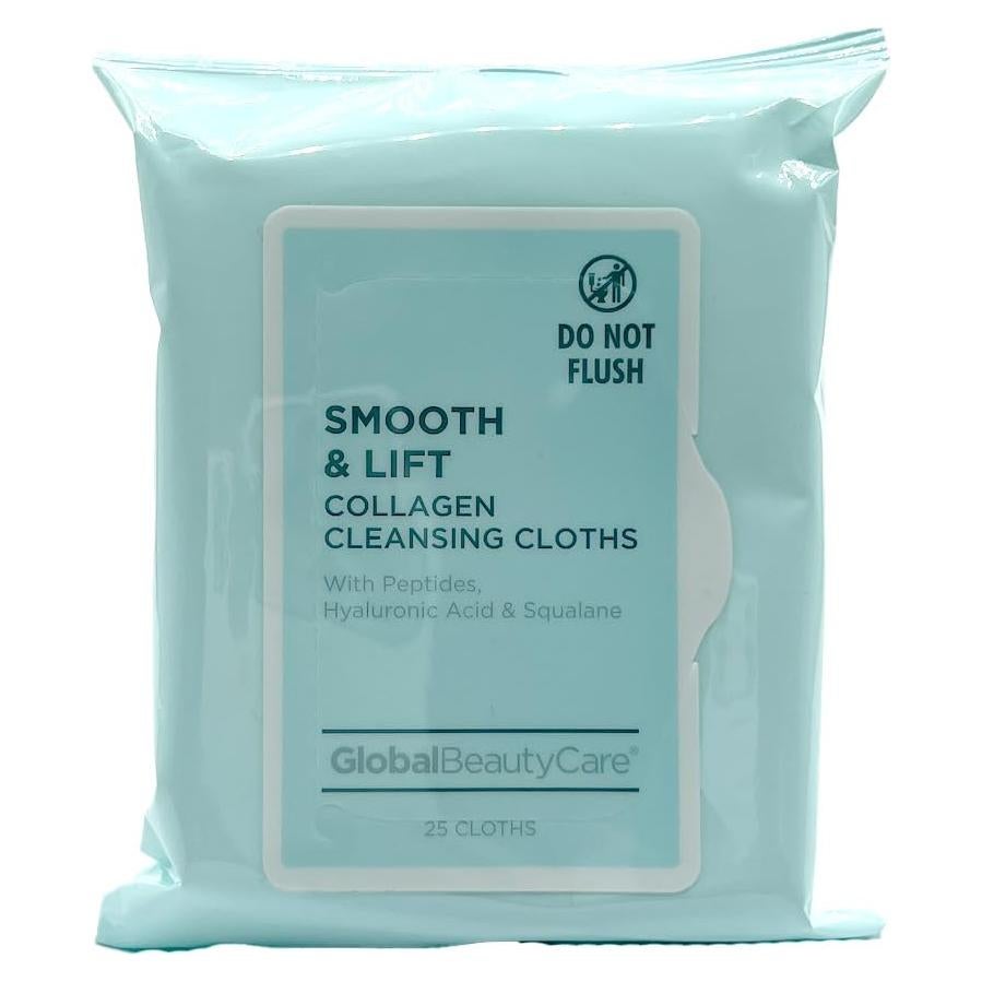 Toallitas Limpiadoras Faciales Global Beauty Care con Colágeno y Ácido Hialurónico